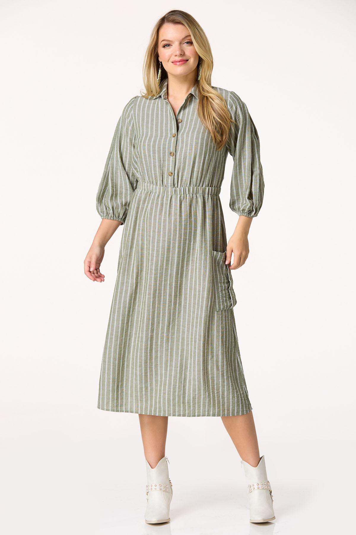  Cato Fashions | Cato Stripe Side Pocket Midi Dress