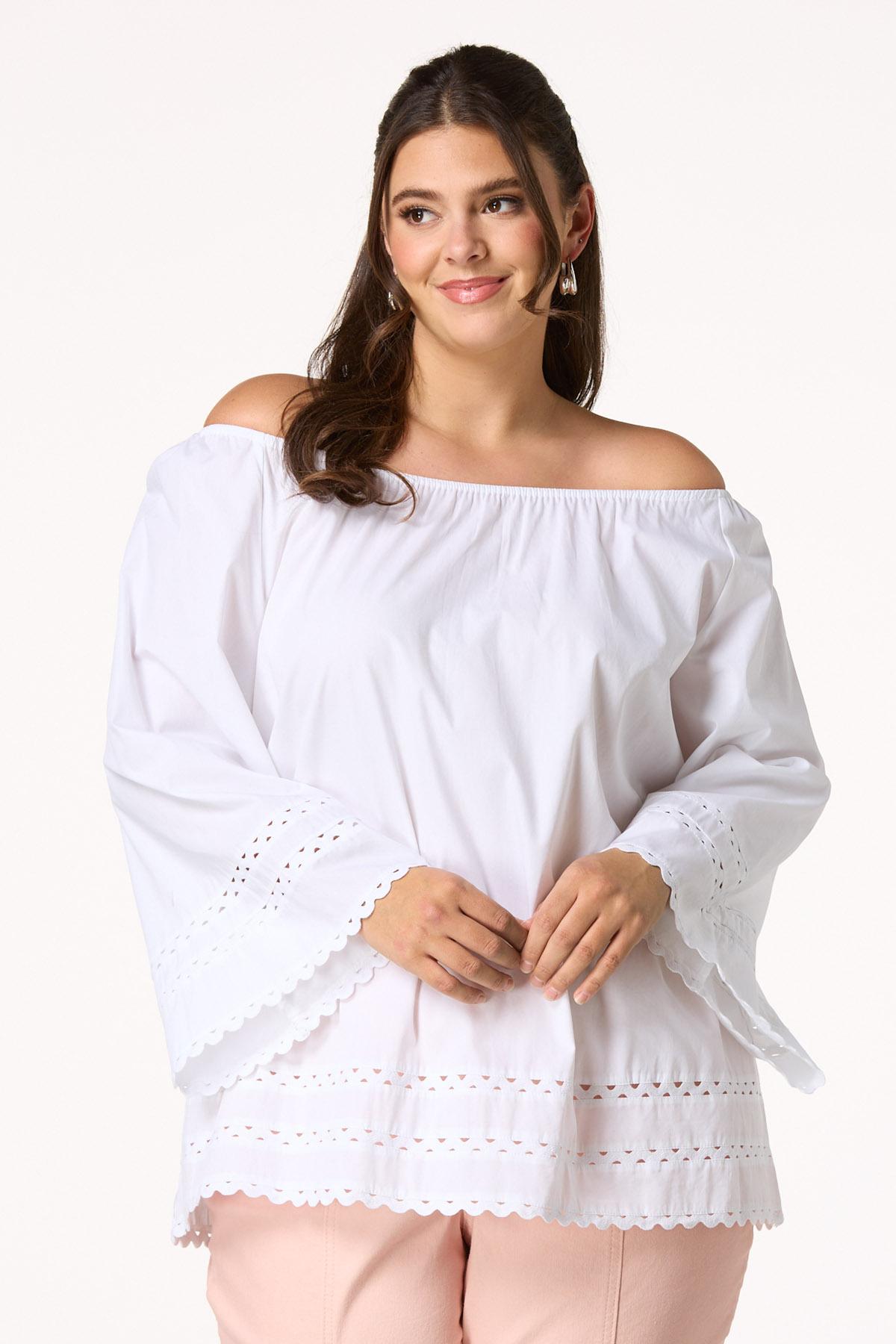  Cato Fashions | Cato Plus Size Poplin Ric Rac Trim Top