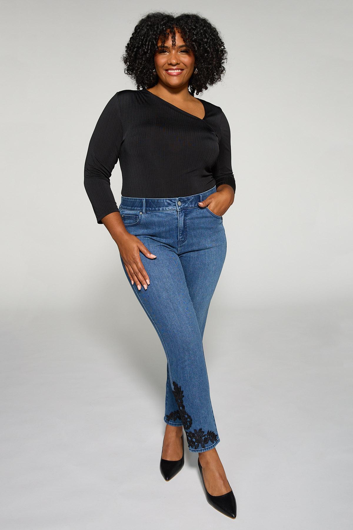 Cato Fashions | Cato Plus Petite Contour Lace Trim Jeans Cato Fashions | Cato Plus Petite Contour Lace Trim Jeans