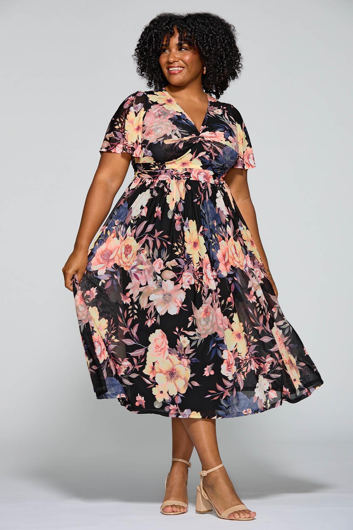 floral mesh dress