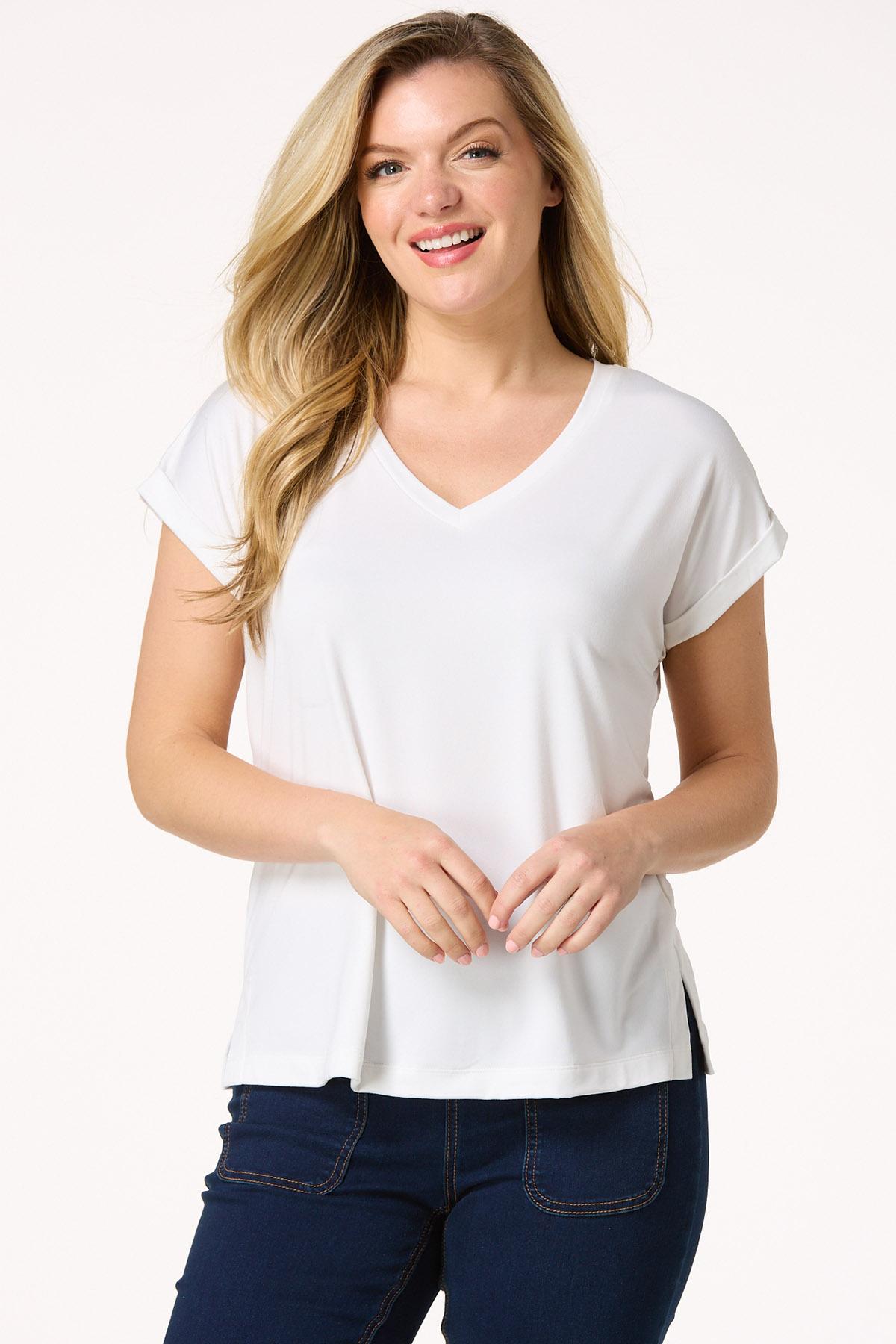 最大90%オフ - 特価 セール Cato Fashions Tee Cuffed Solid Cato | Clothing