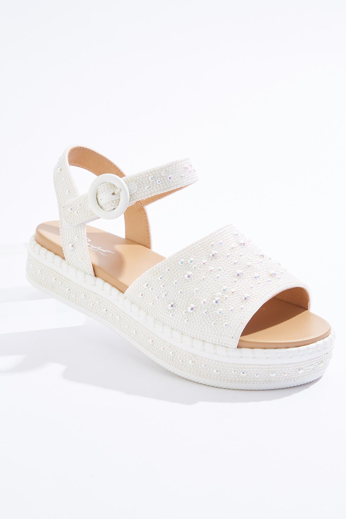 Cato Fashions | Cato Pearl Embellished Flatform Sandals