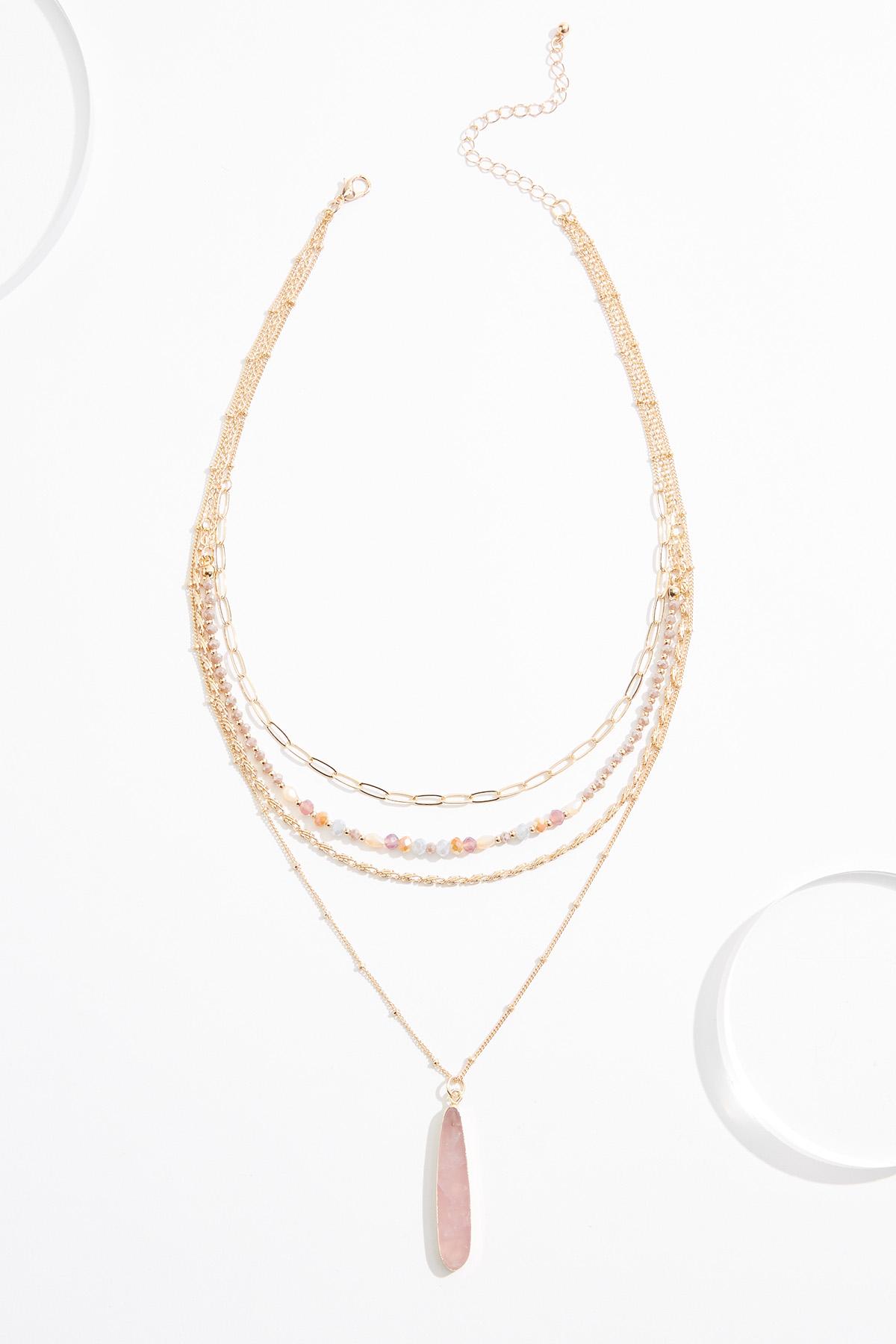  Cato Fashions | Cato Semi- Precious Layered Pendant Necklace
