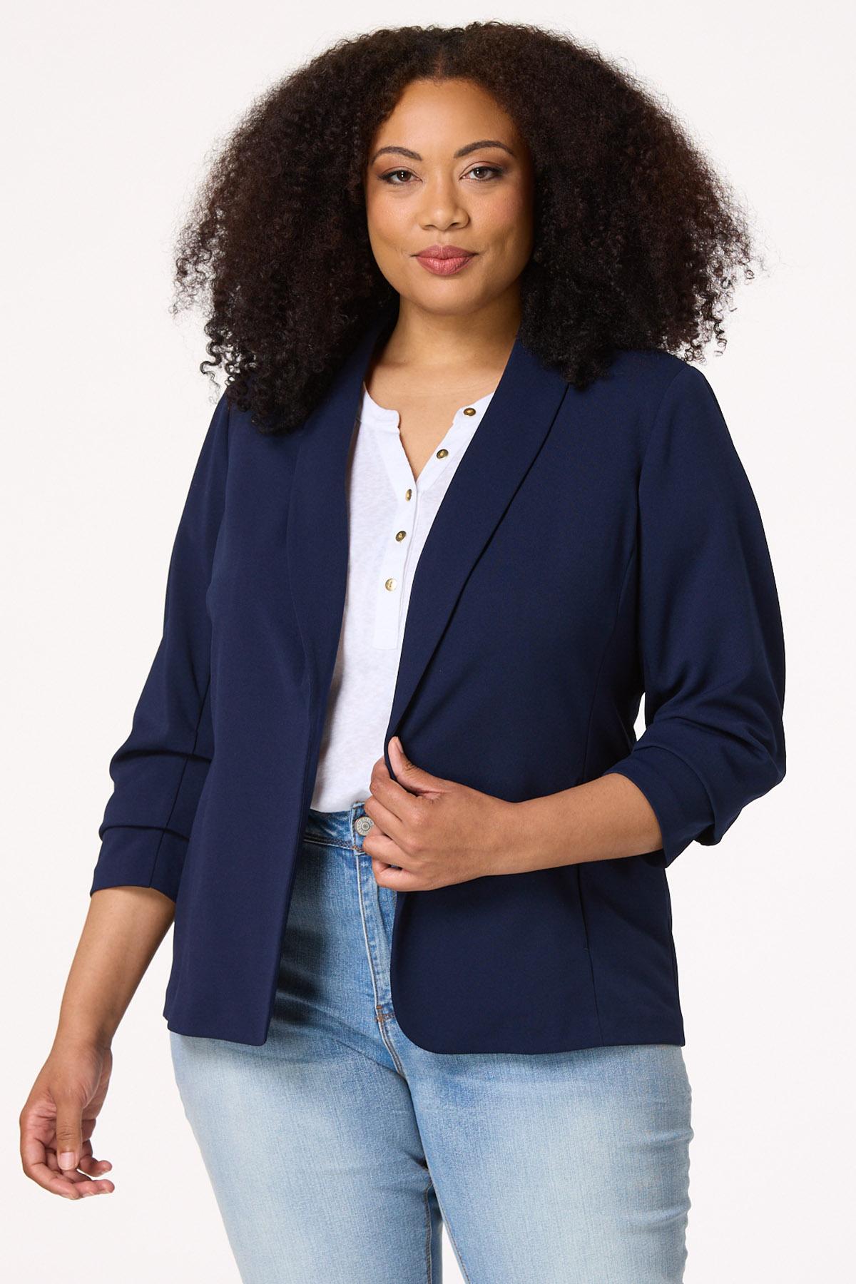  Cato Fashions | Cato Plus Size Crepe Shawl Blazer