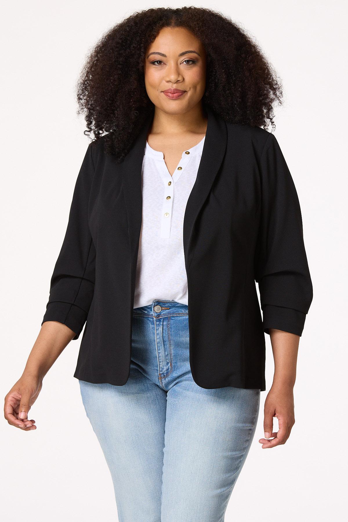  Cato Fashions | Cato Plus Size Crepe Shawl Blazer