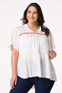  Cato Fashions | Cato Plus Size Ric Rac Poet Top