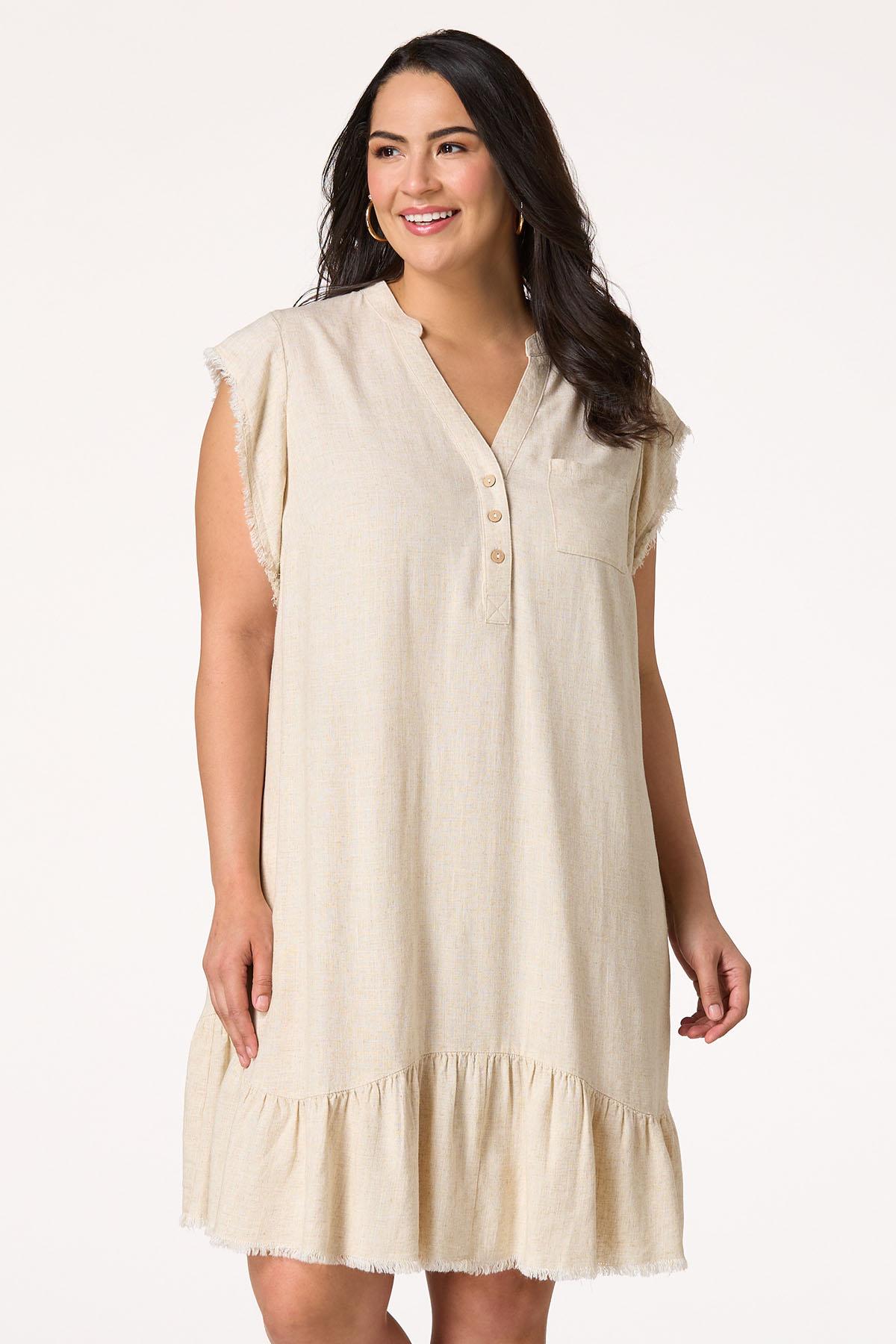 Cato Fashions | Cato Plus Size Frayed Linen Dress