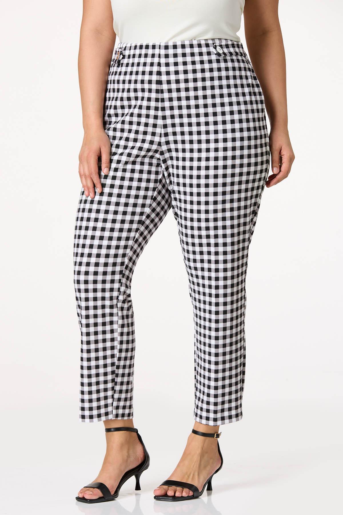  Cato Fashions | Cato Plus Petite Black And White Gingham Pants
