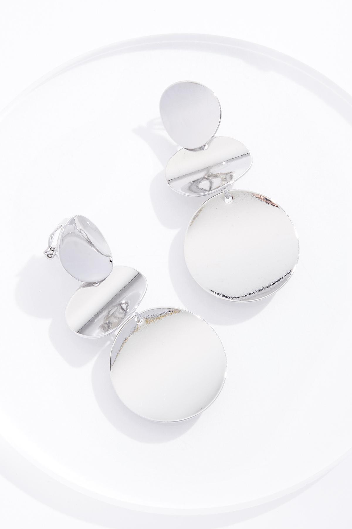 Cato Fashions | Cato Tiered Silver Disc Earrings