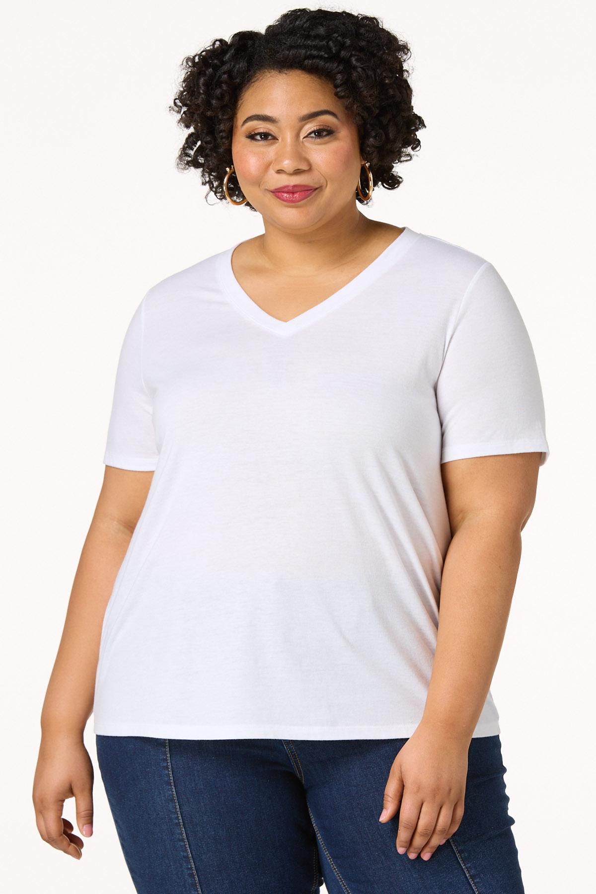 Cato Fashions | Cato Plus Size Essential V- Neck Solid Tee