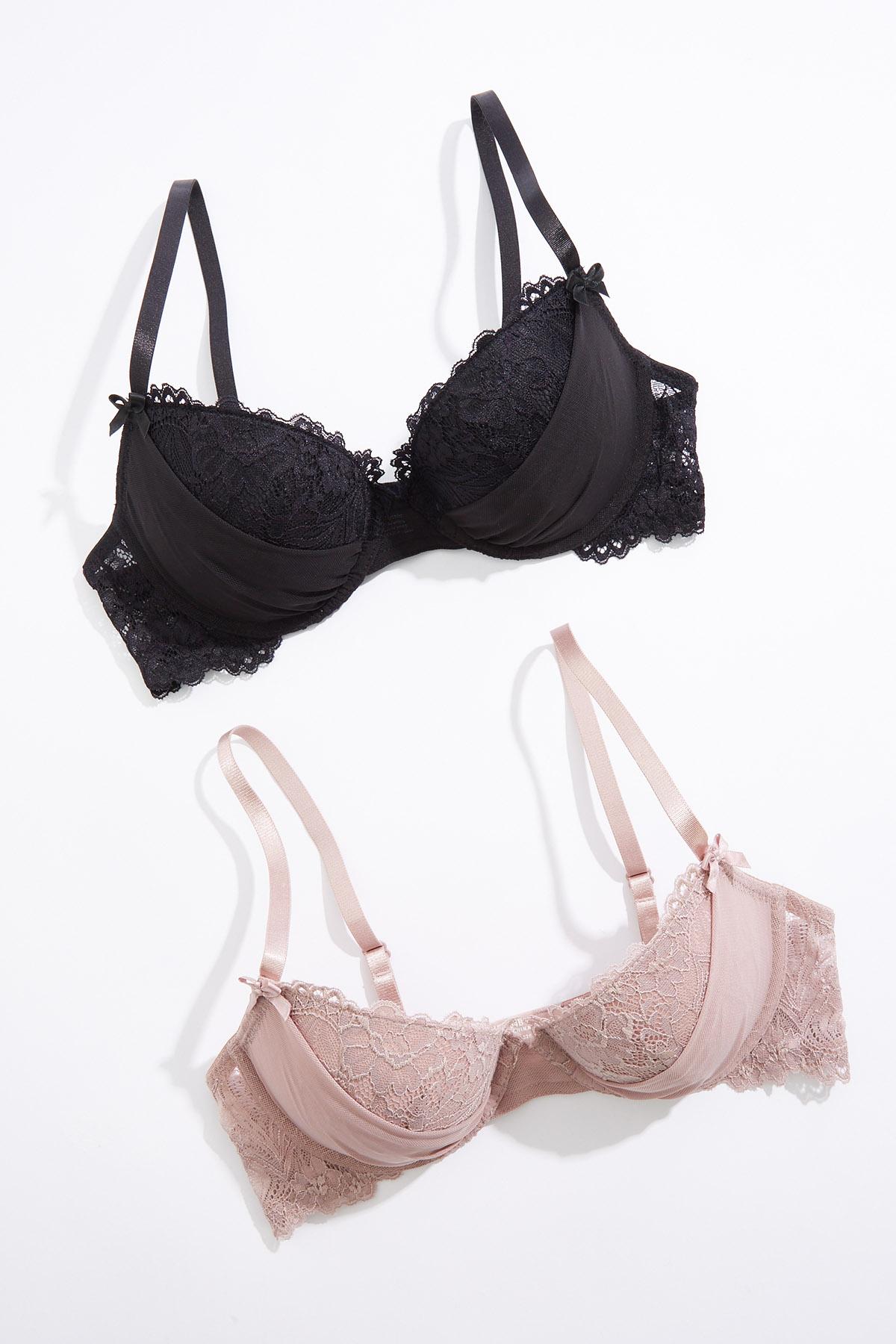  Cato Fashions | Cato Plus Size Ruched Mesh Lace Bra Set