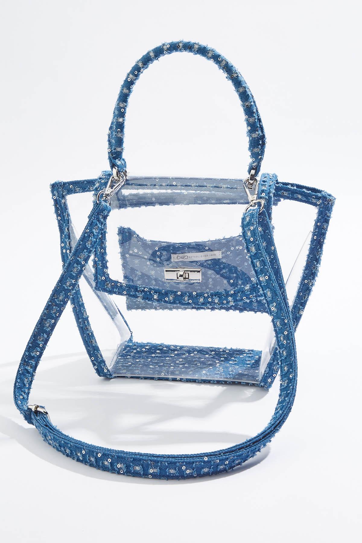  Cato Fashions | Cato Denim Trim Lucite Satchel