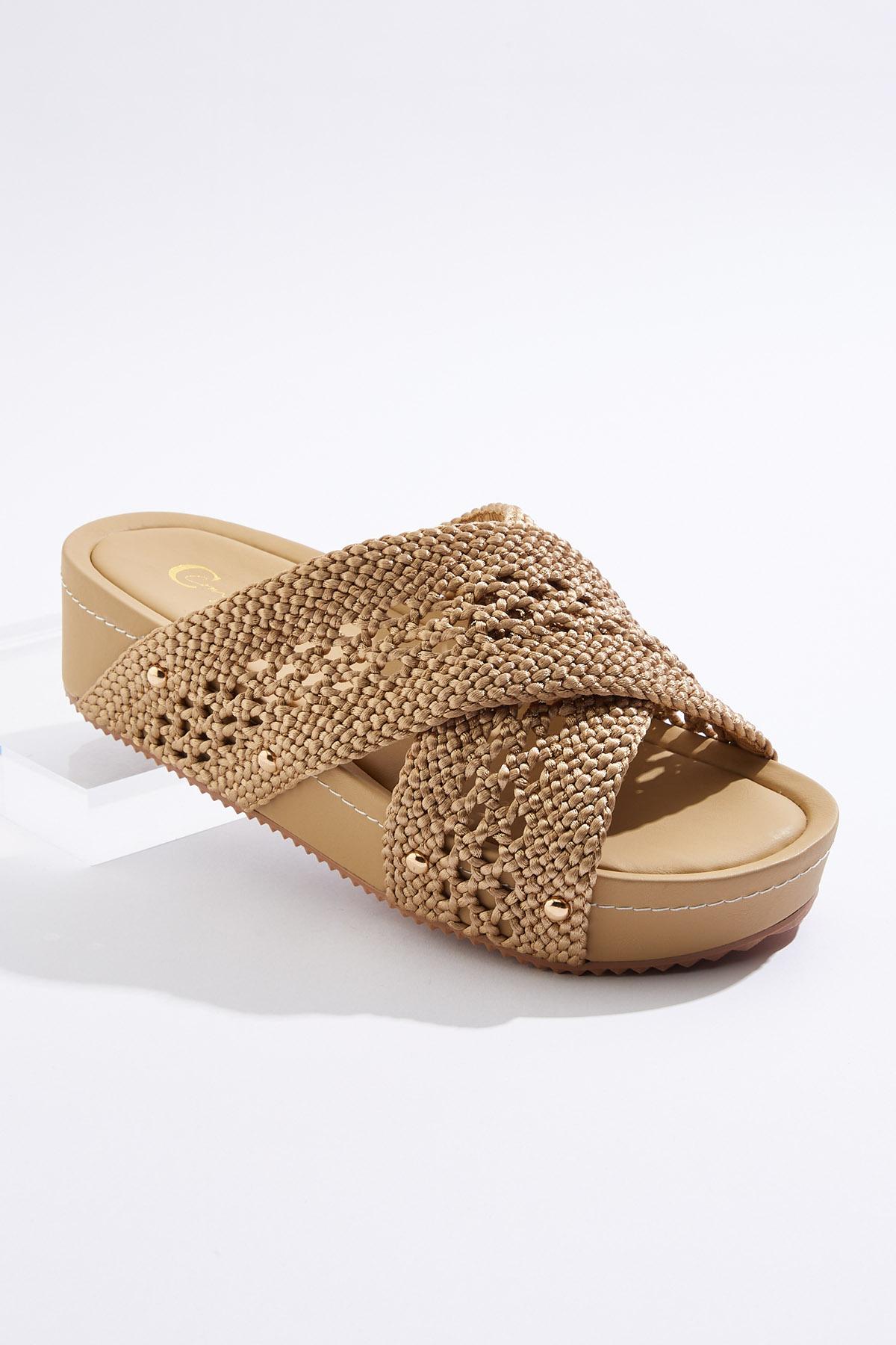  Cato Fashions | Cato Fabric Crossband Flatform Sandals