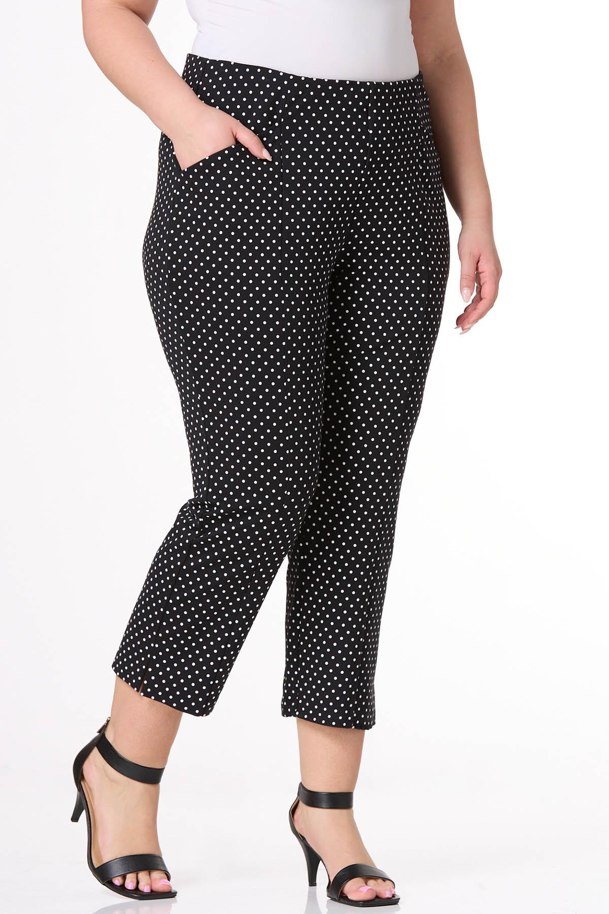  Cato Fashions | Cato Plus Size Cropped Dotted Ponte Pants