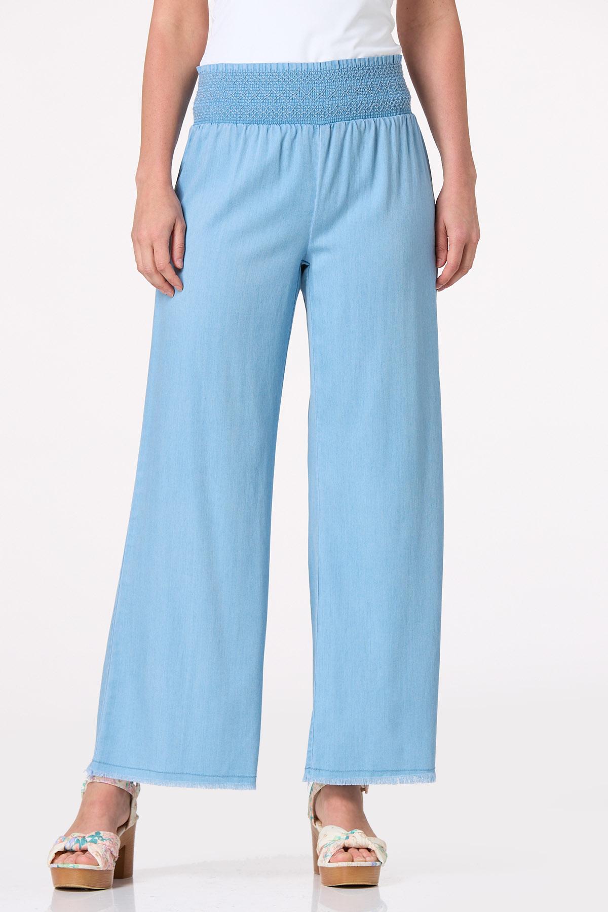 Cato Fashions | Cato Smocked Chambray Wide Leg Pants