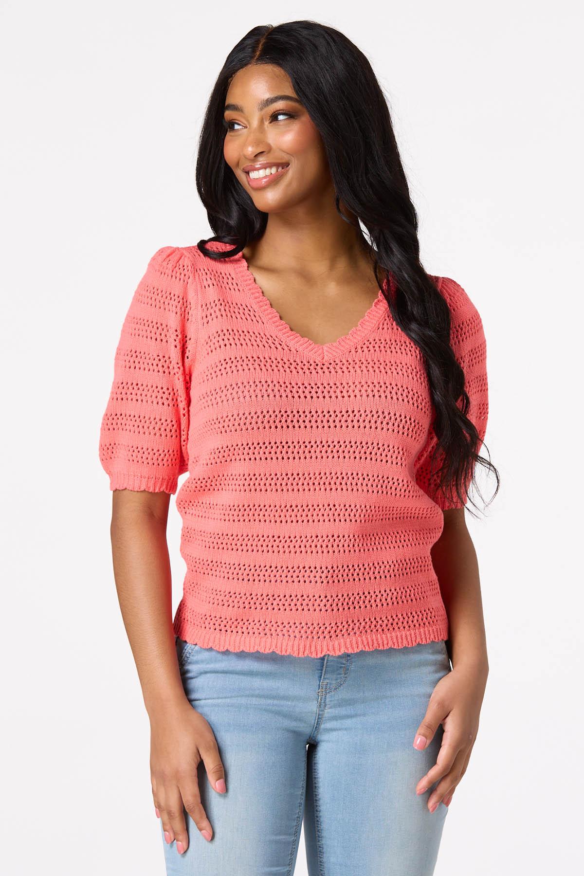  Cato Fashions | Cato Coral Open Stitch Sweater