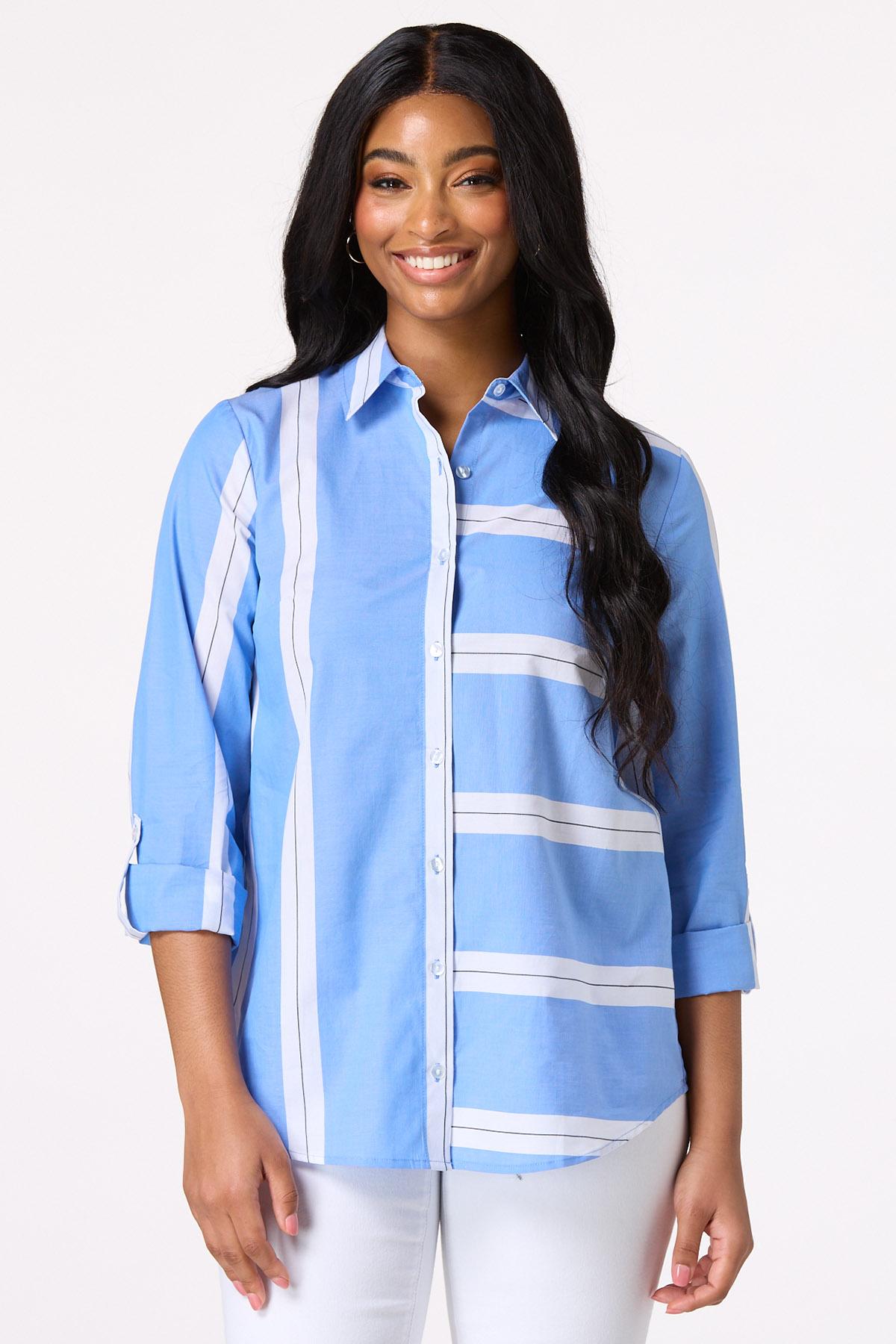 Cato Fashions | Cato Mixed Direction Stripe Shirt