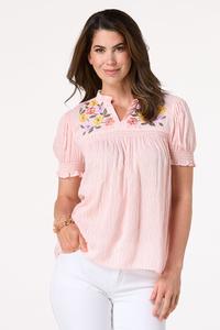  Cato Fashions | Cato Embroidered Garden Floral Top