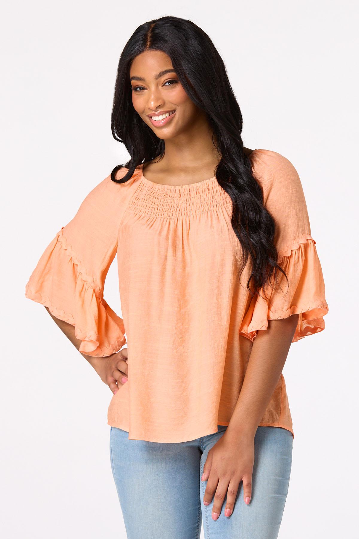  Cato Fashions | Cato Smocked Ric Rac Sleeve Poet Top