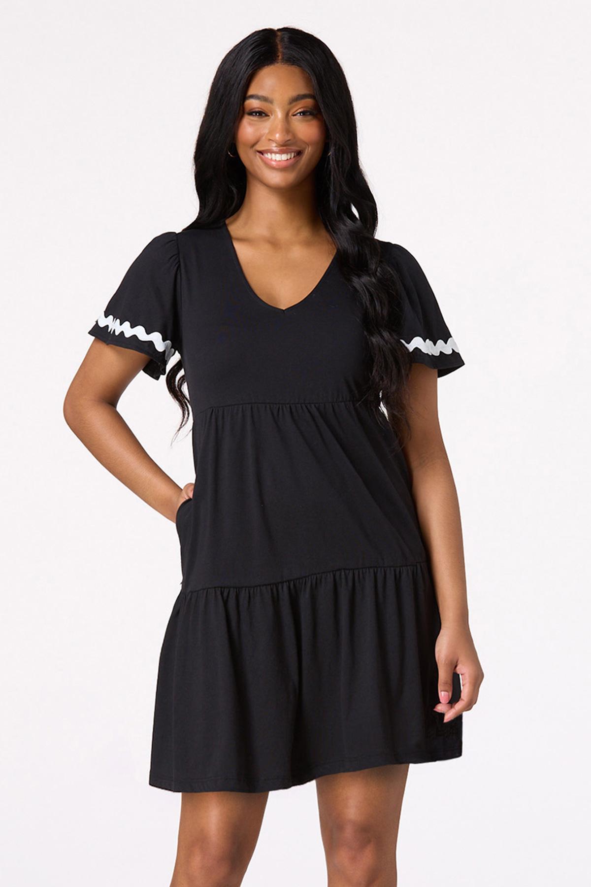  Cato Fashions | Cato Contrast Trim Tiered Dress