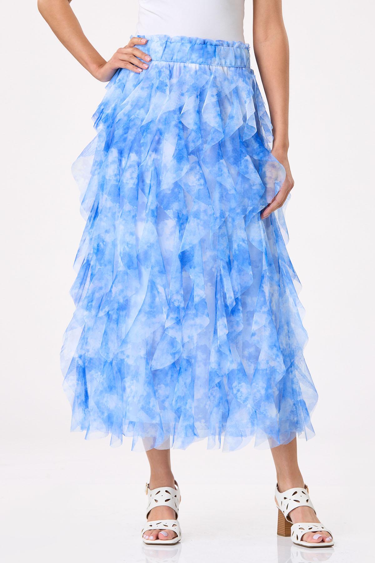 Cato Fashions | Cato Tie Dye Ruffled Mesh Skirt