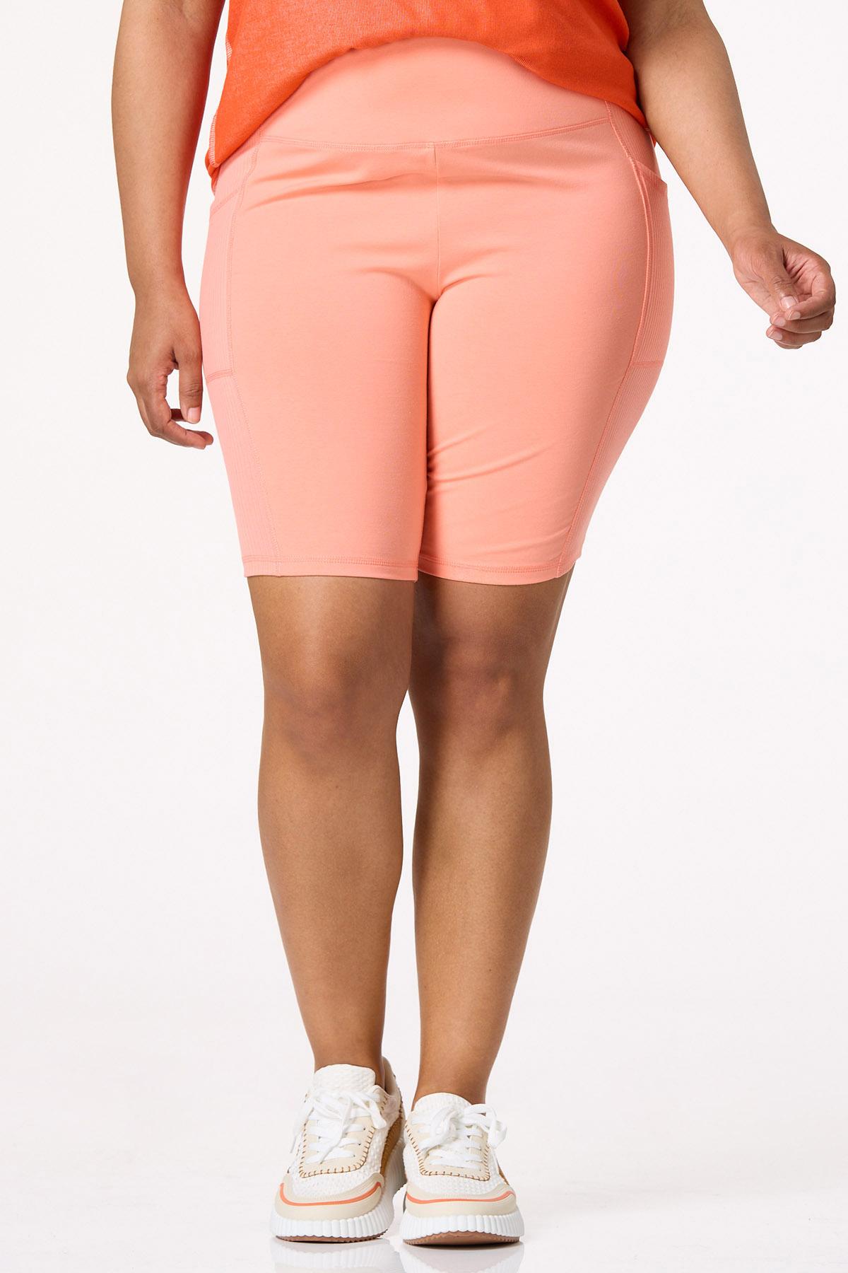  Cato Fashions | Cato Plus Size Solid Ribbed Side Bike Shorts