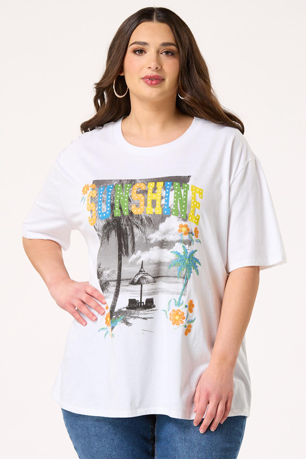  Cato Fashions | Cato Plus Size Sunshine Pearl Stud Tee