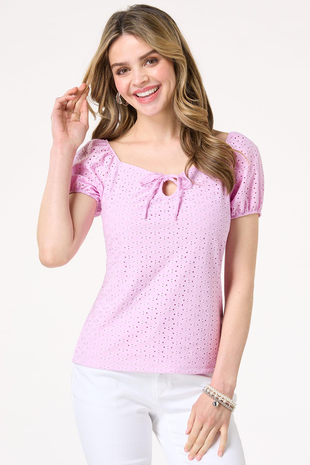 Cato Fashions | Cato Eyelet Sweetheart Top Cato Fashions | Cato Eyelet Sweetheart Top