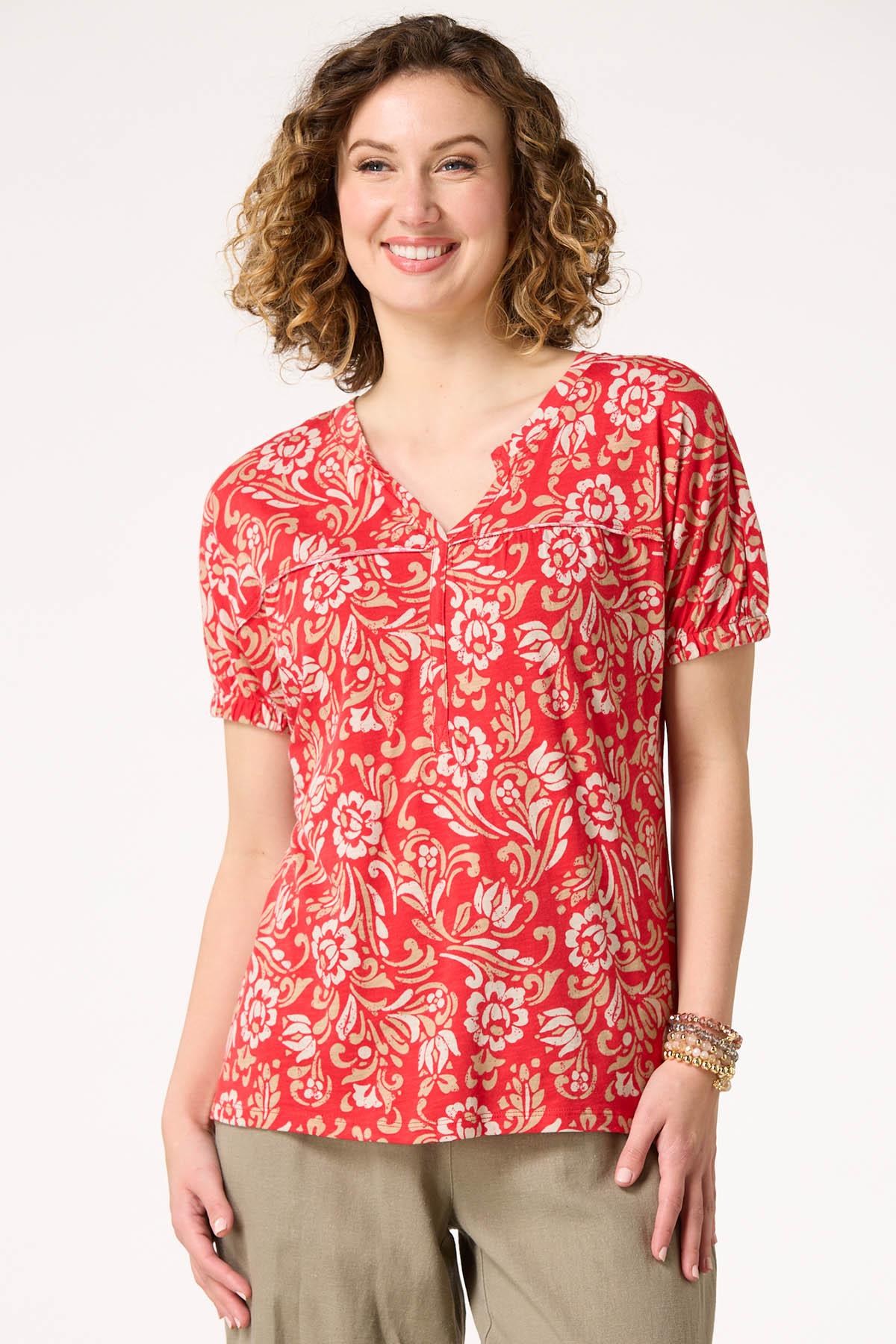 Cato Fashions | Cato Red Floral Top