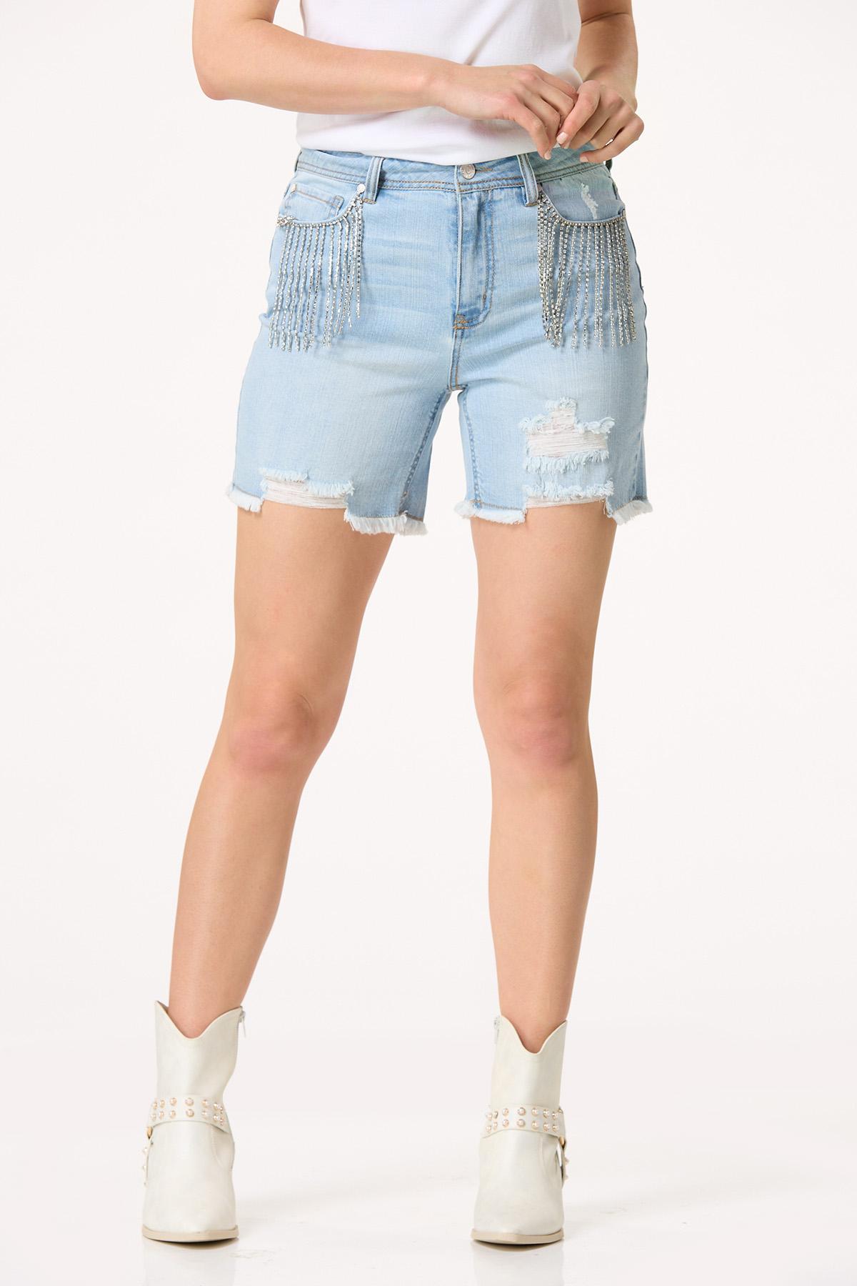  Cato Fashions | Cato Rhinestone Pocket Denim Shorts