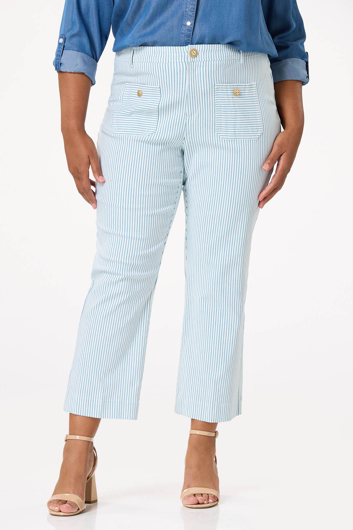  Cato Fashions | Cato Plus Size Stripe Bengaline Ankle Pants