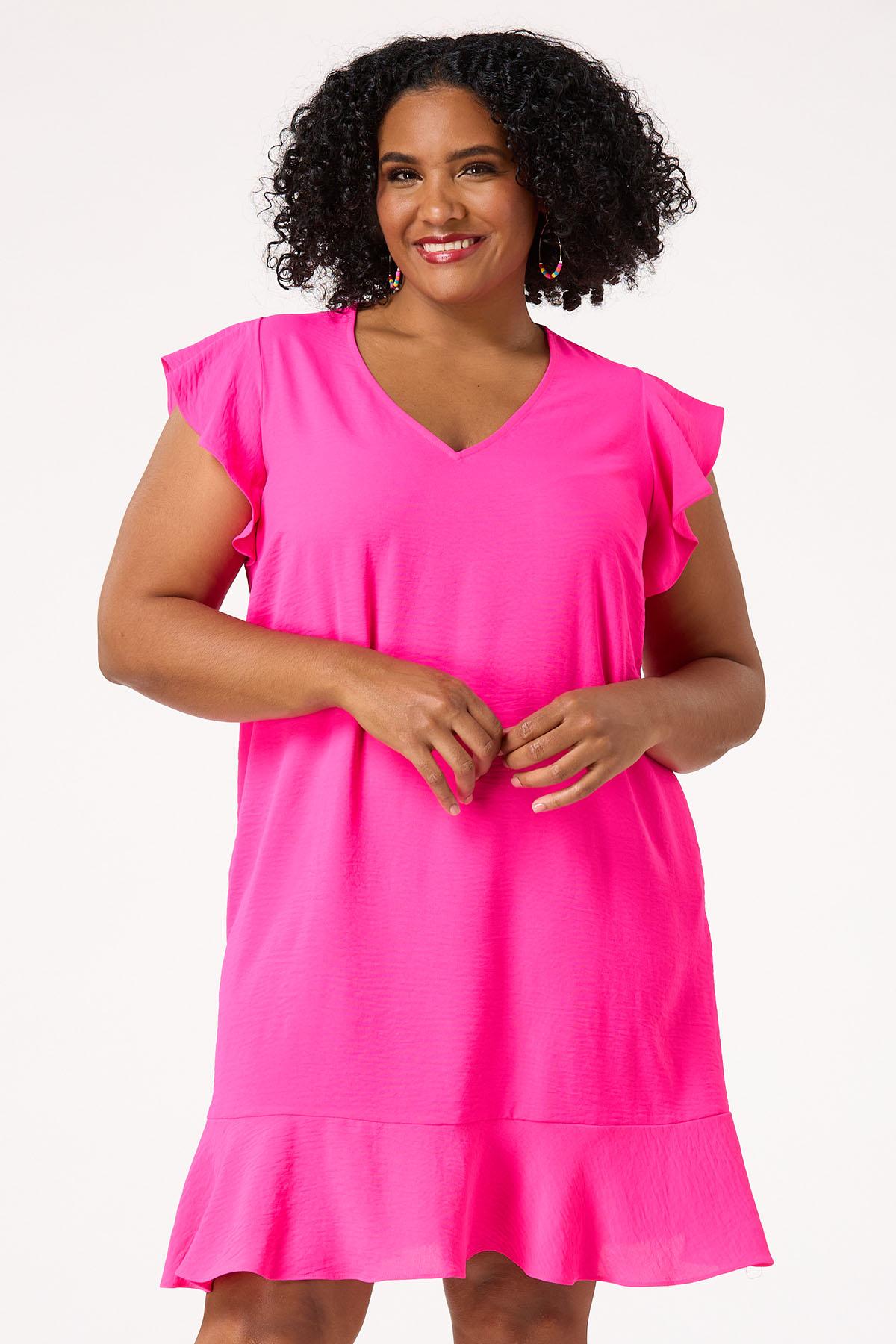  Cato Fashions | Cato Plus Size Pink Flounced Hem Dress