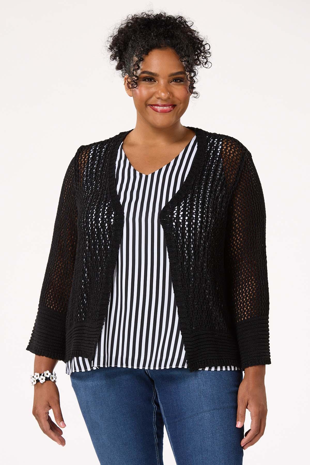 Cato Fashions | Cato Plus Size Open Stitch Cardigan