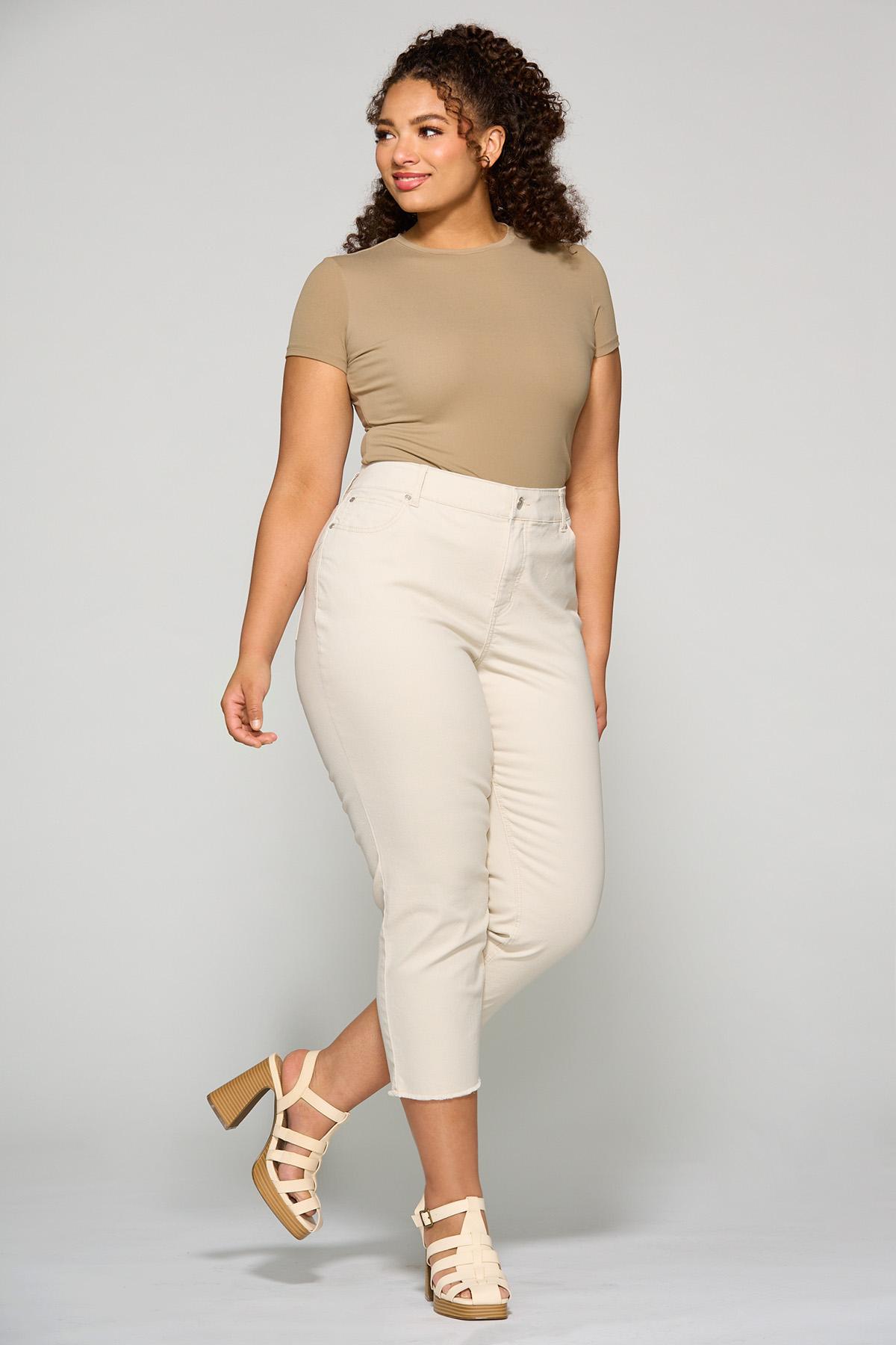 cato です Cato Fashions | Cato Plus Size Contour Beige Cropped Jeans