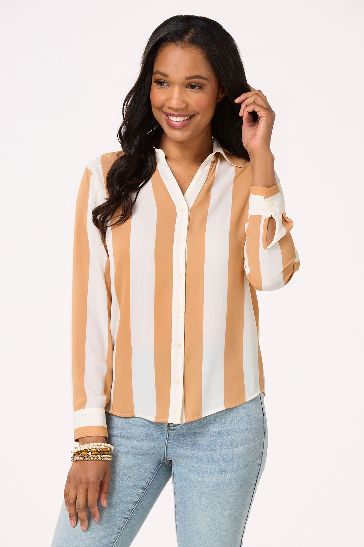 Cato Fashions | Cato Tan Stripe Shirt