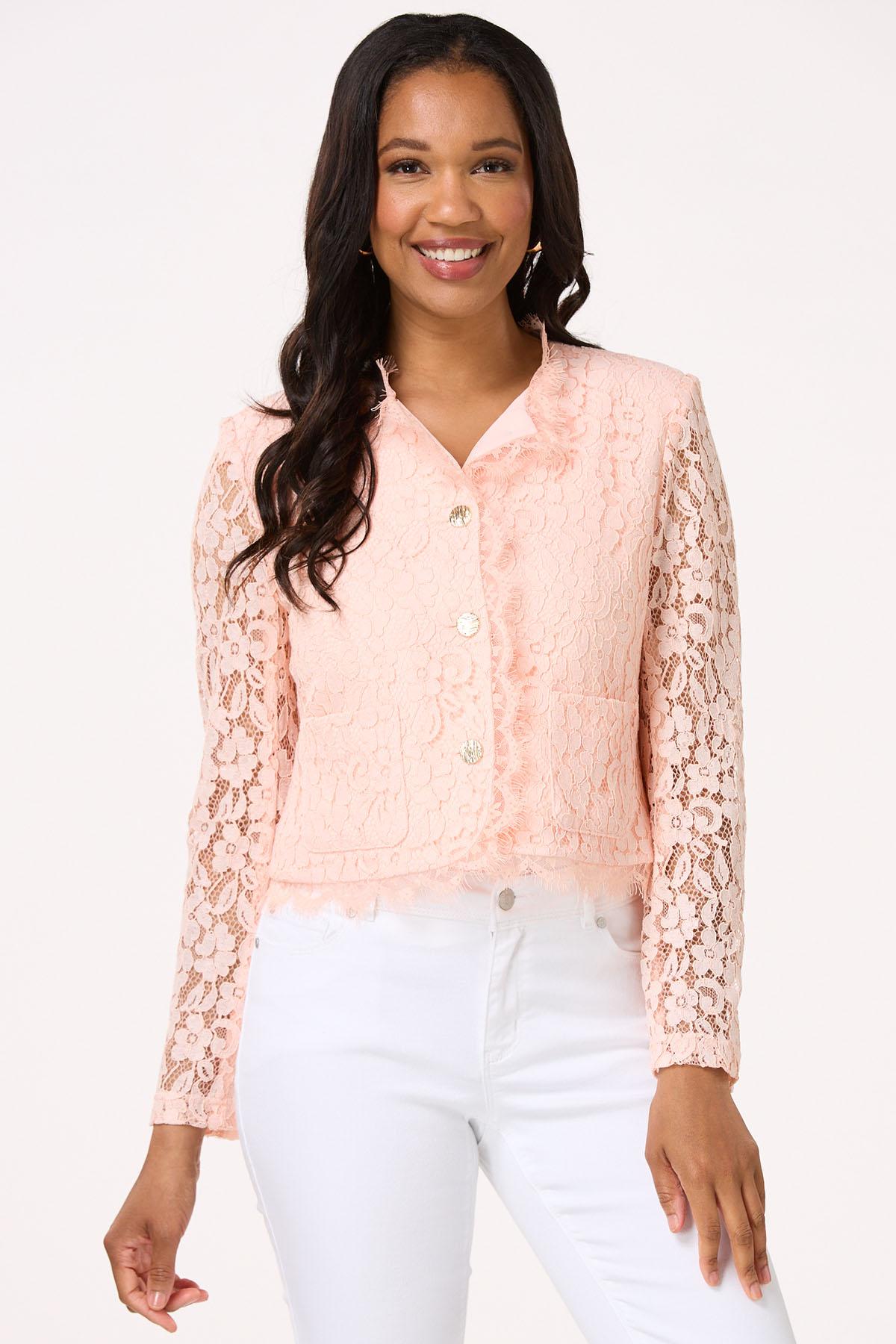 Cato Fashions | Cato Coral Lace Cropped Jacket