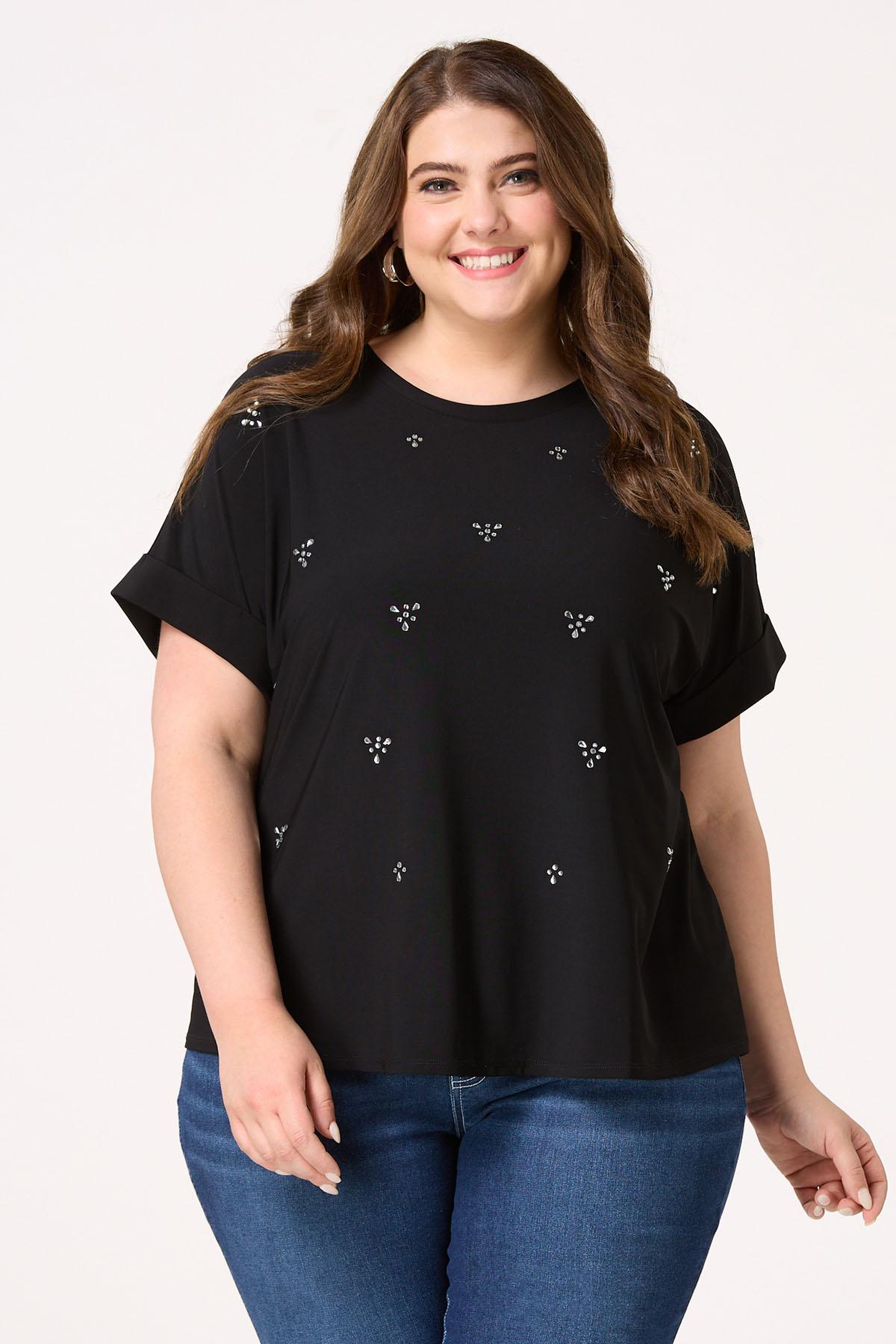  Cato Fashions | Cato Plus Size Jewel Embellished Knit Top