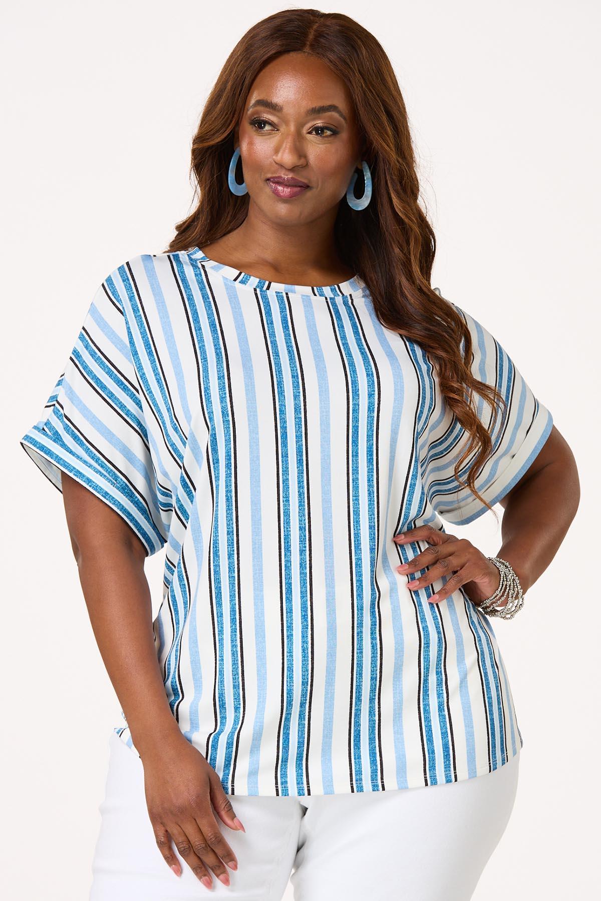 Cato Fashions | Cato Plus Size Dolman Sleeve Stripe Top