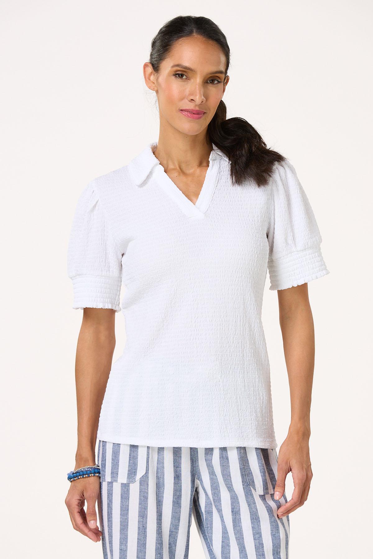 Cato Fashions | Cato Solid Smocked Sleeve Top