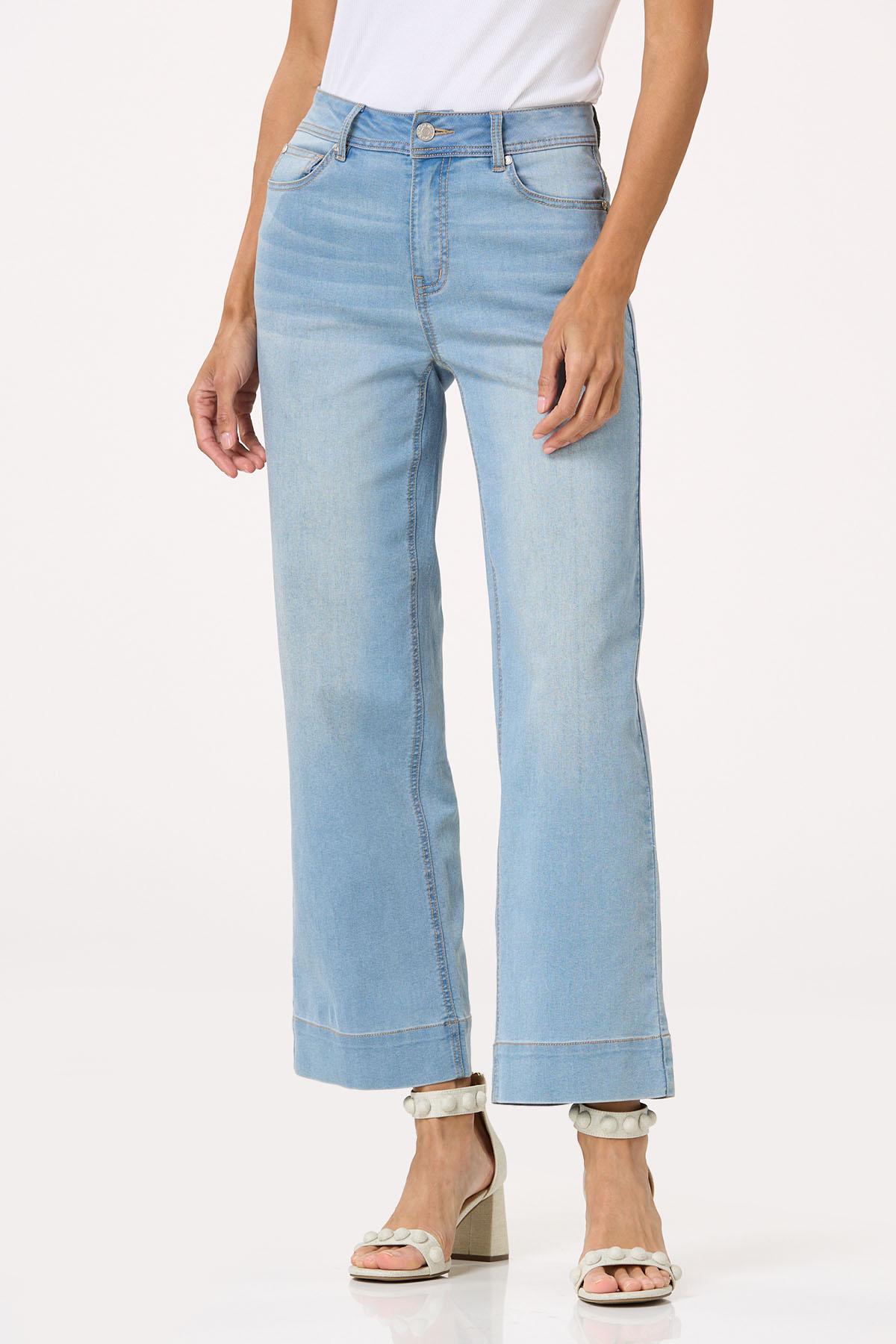 Cato Fashions | Cato Faded Blue Wide Leg Ankle Jeans