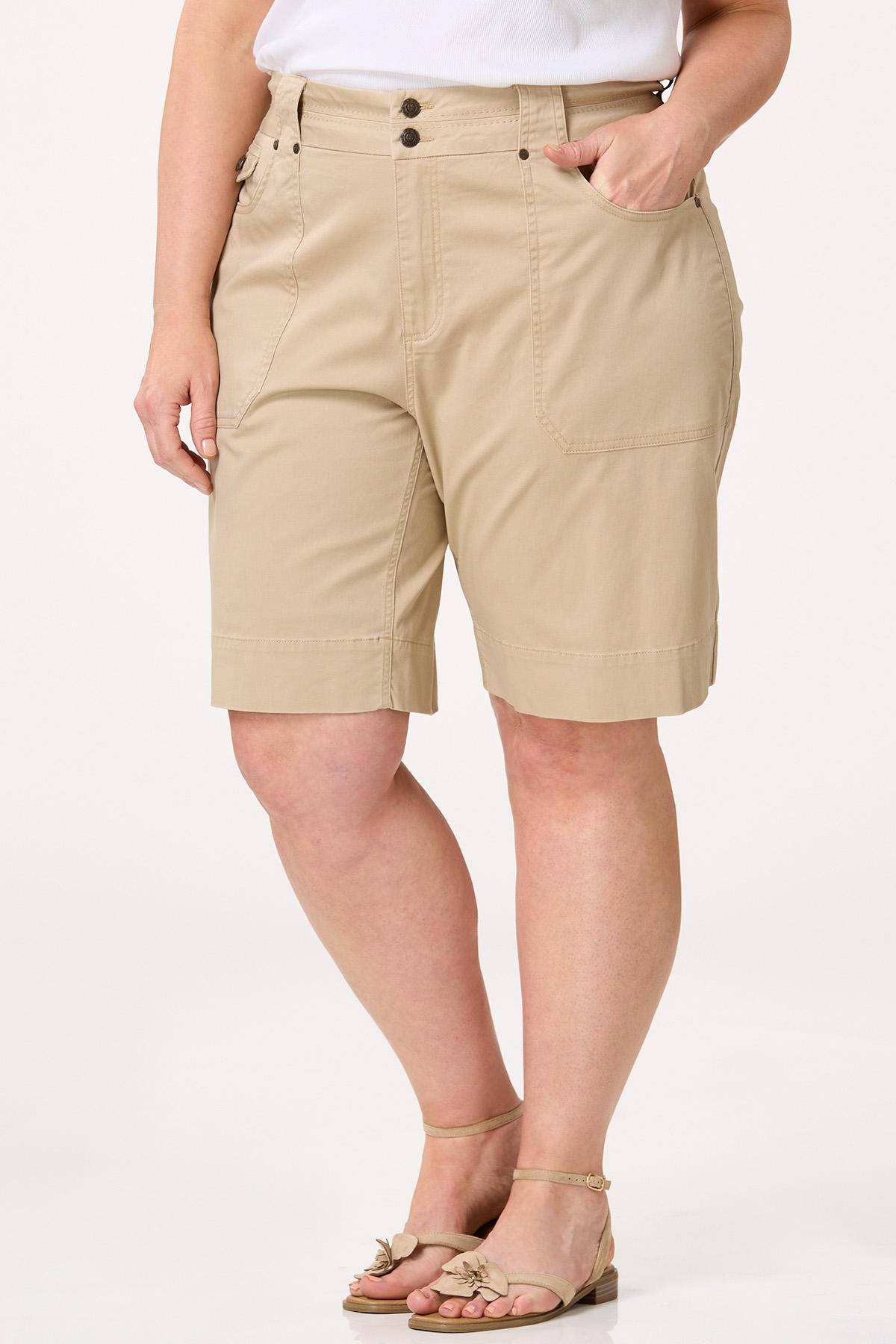  Cato Fashions | Cato Plus Size Solid Utility Bermuda Shorts