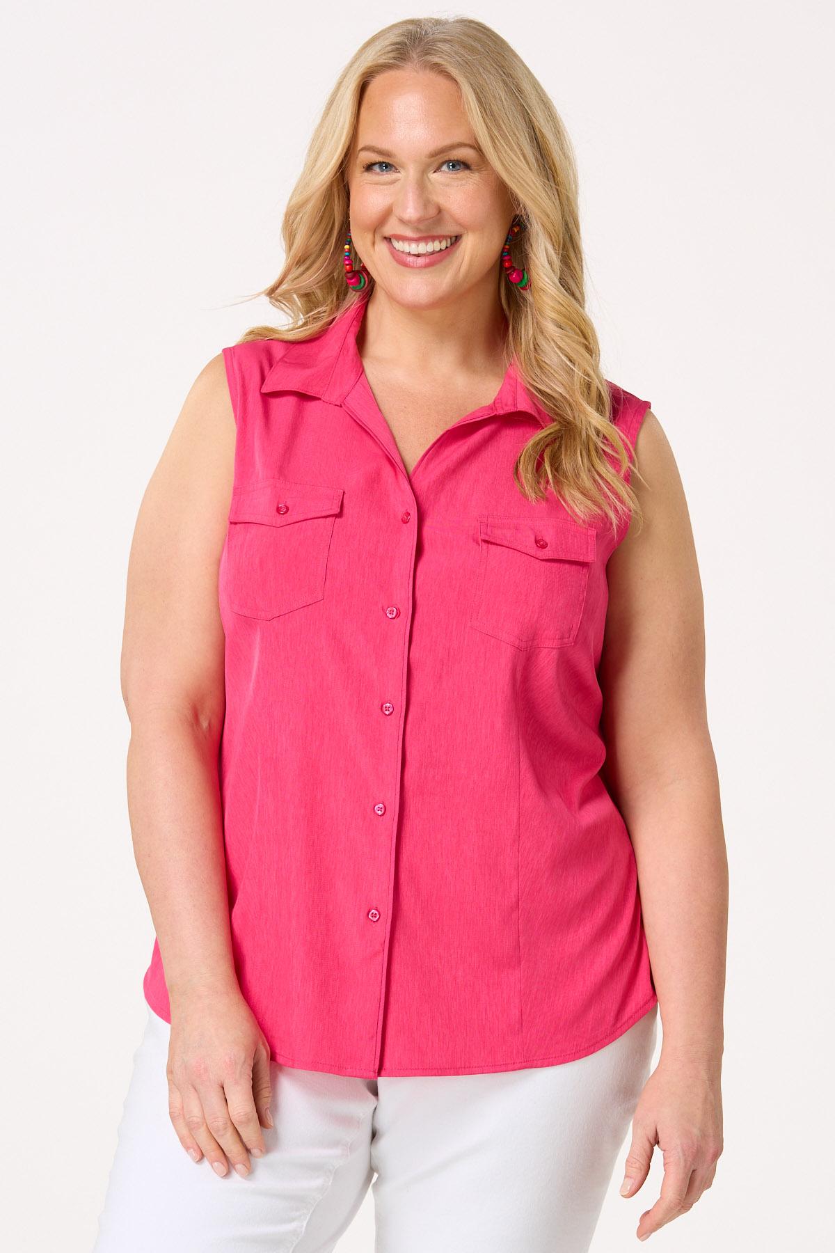 cato です Cato Fashions | Cato Plus Size Button Down Sleeveless Top