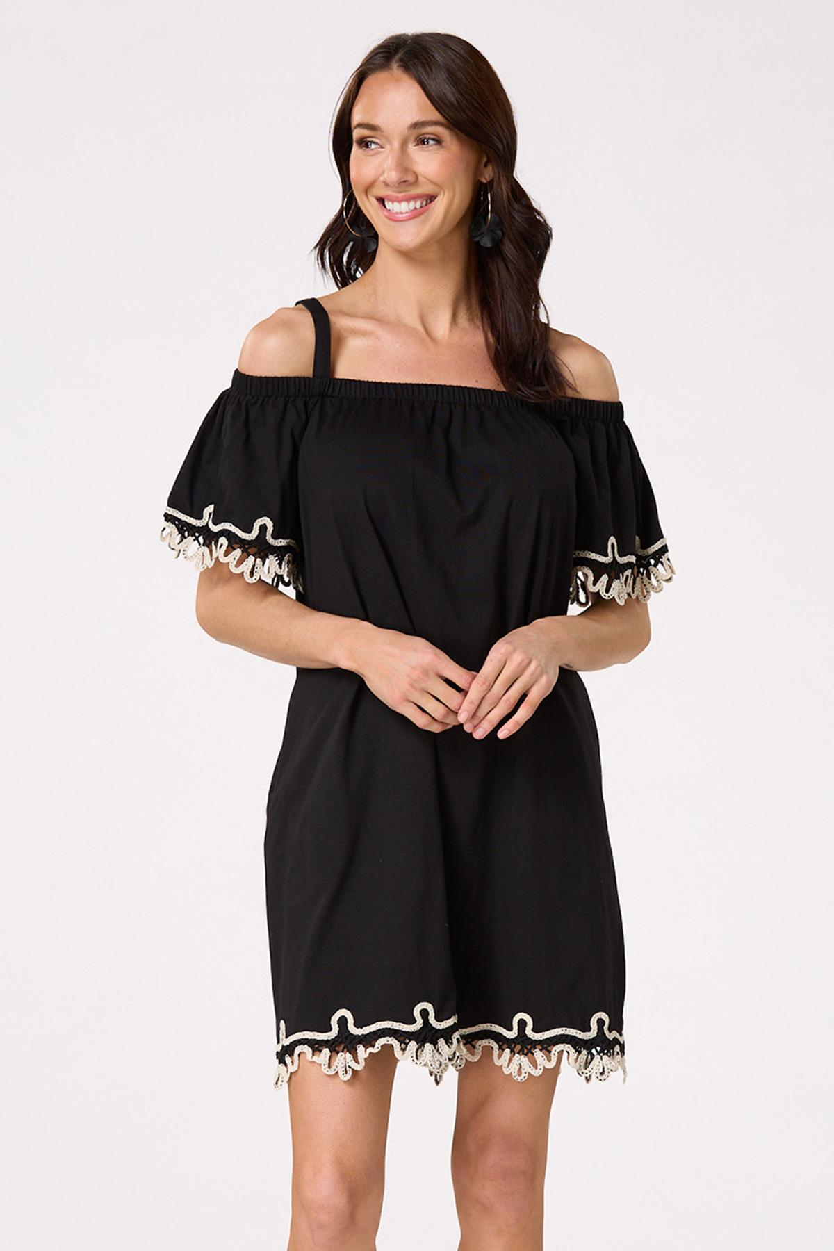  Cato Fashions | Cato Crochet Trim Swing Dress