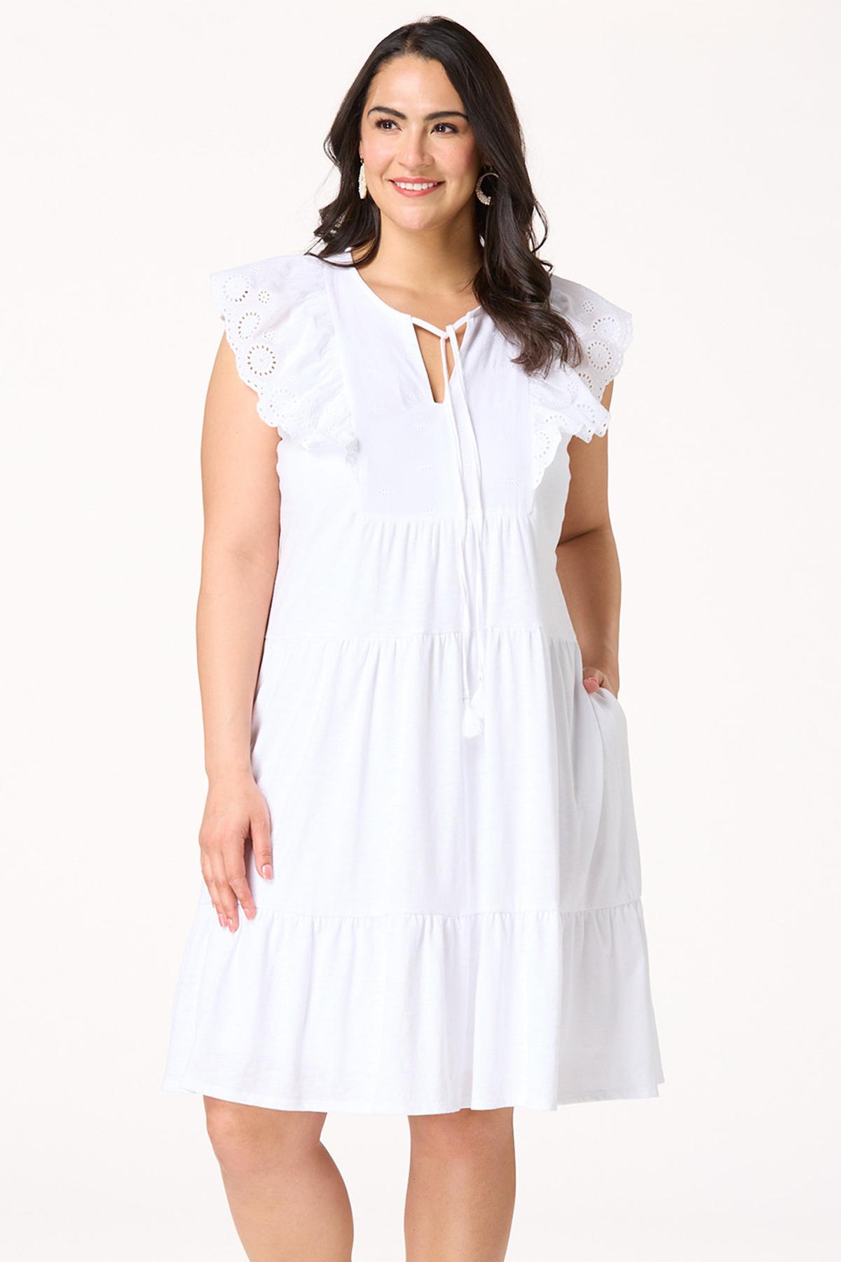  Cato Fashions | Cato Plus Size Eyelet Flutter Sleeve Swing Dress