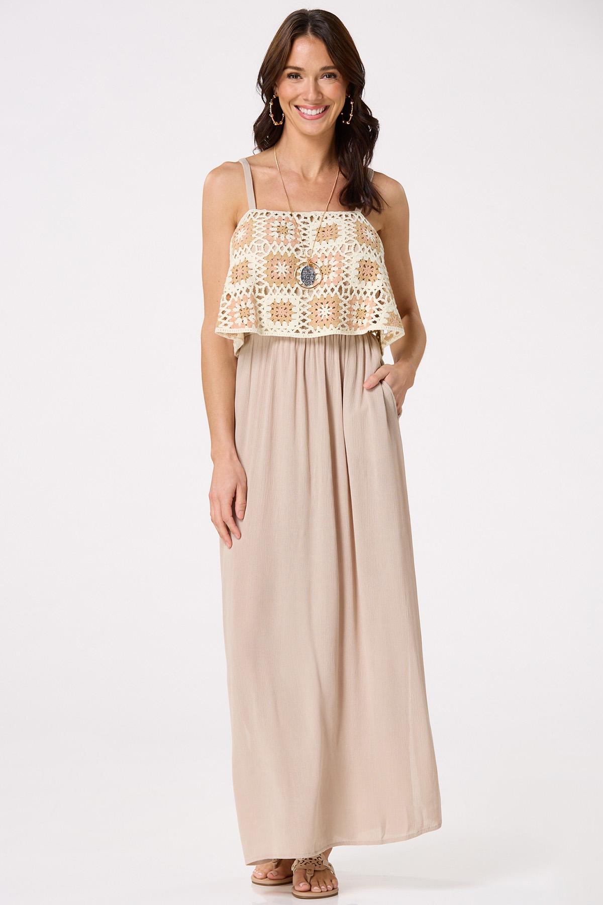  Cato Fashions | Cato Crochet Overlay Maxi Dress