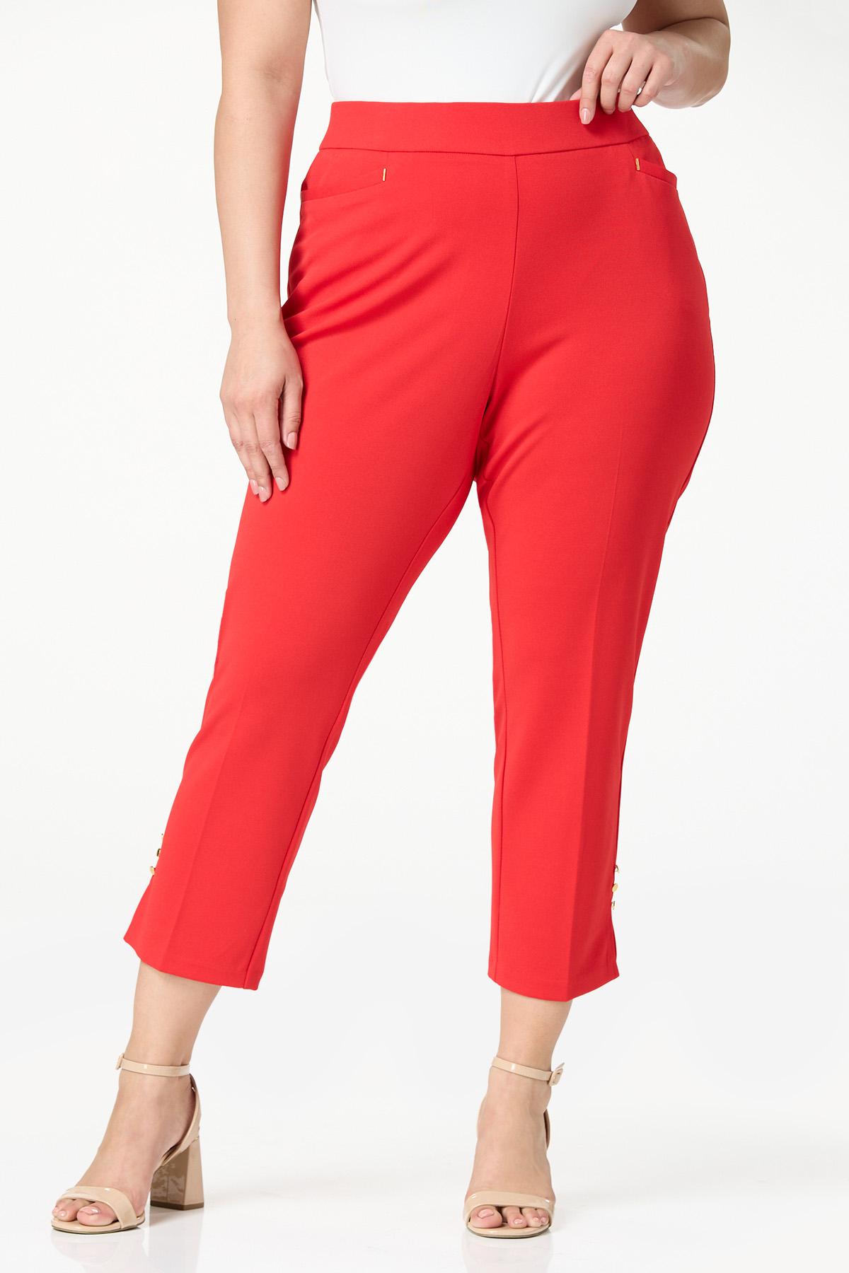  Cato Fashions | Cato Plus Size Button Slit Hem Cropped Pants