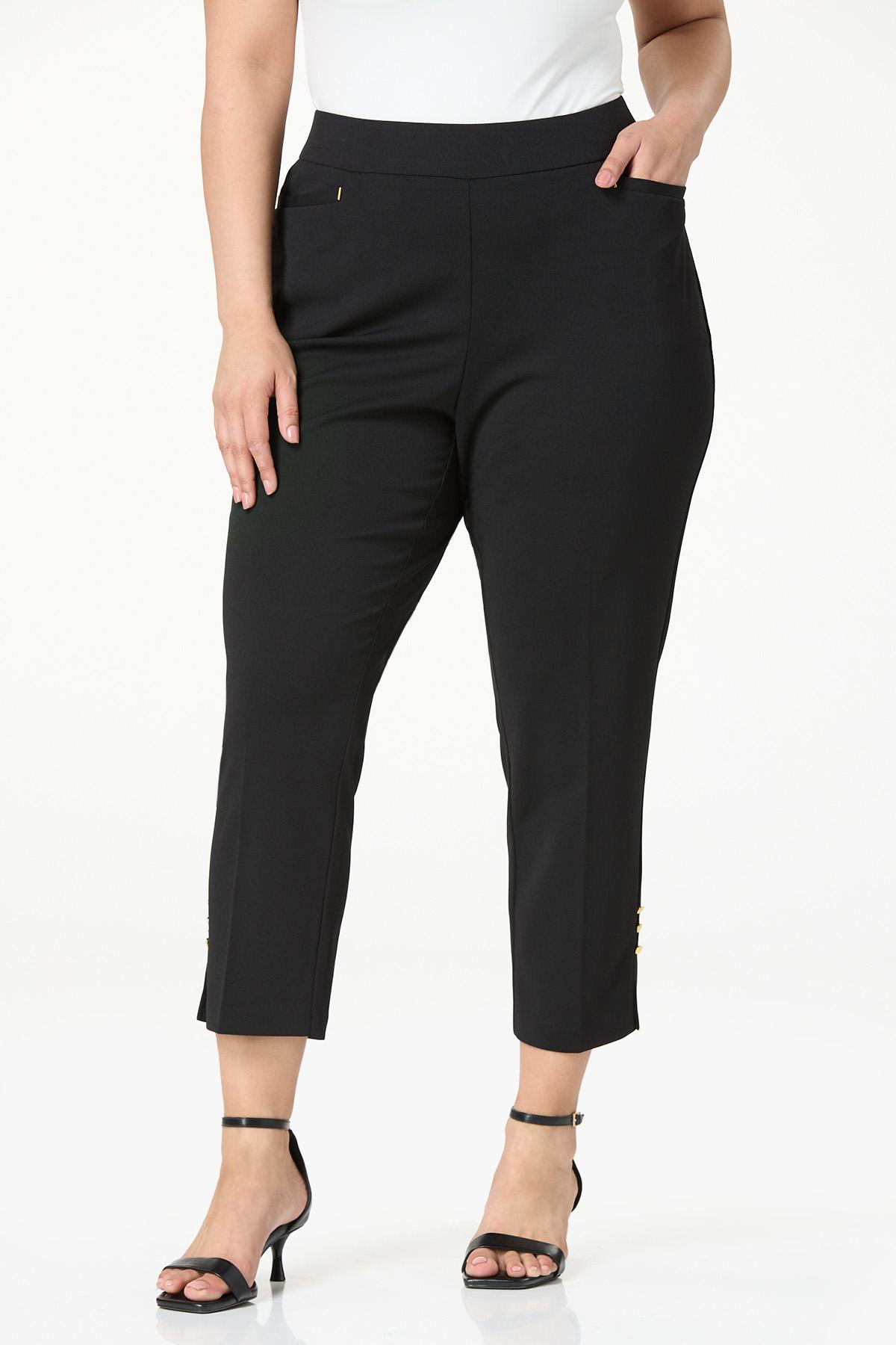  Cato Fashions | Cato Plus Size Button Slit Hem Cropped Pants