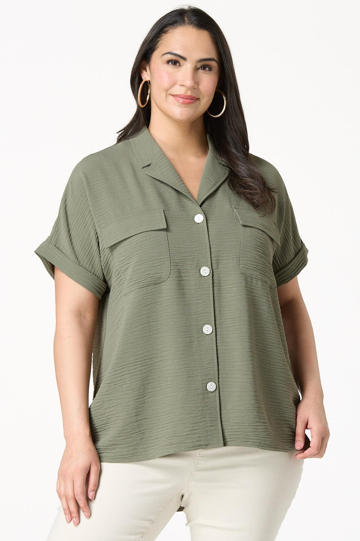cato です Cato Fashions | Cato Plus Size Solid Collared Shirt
