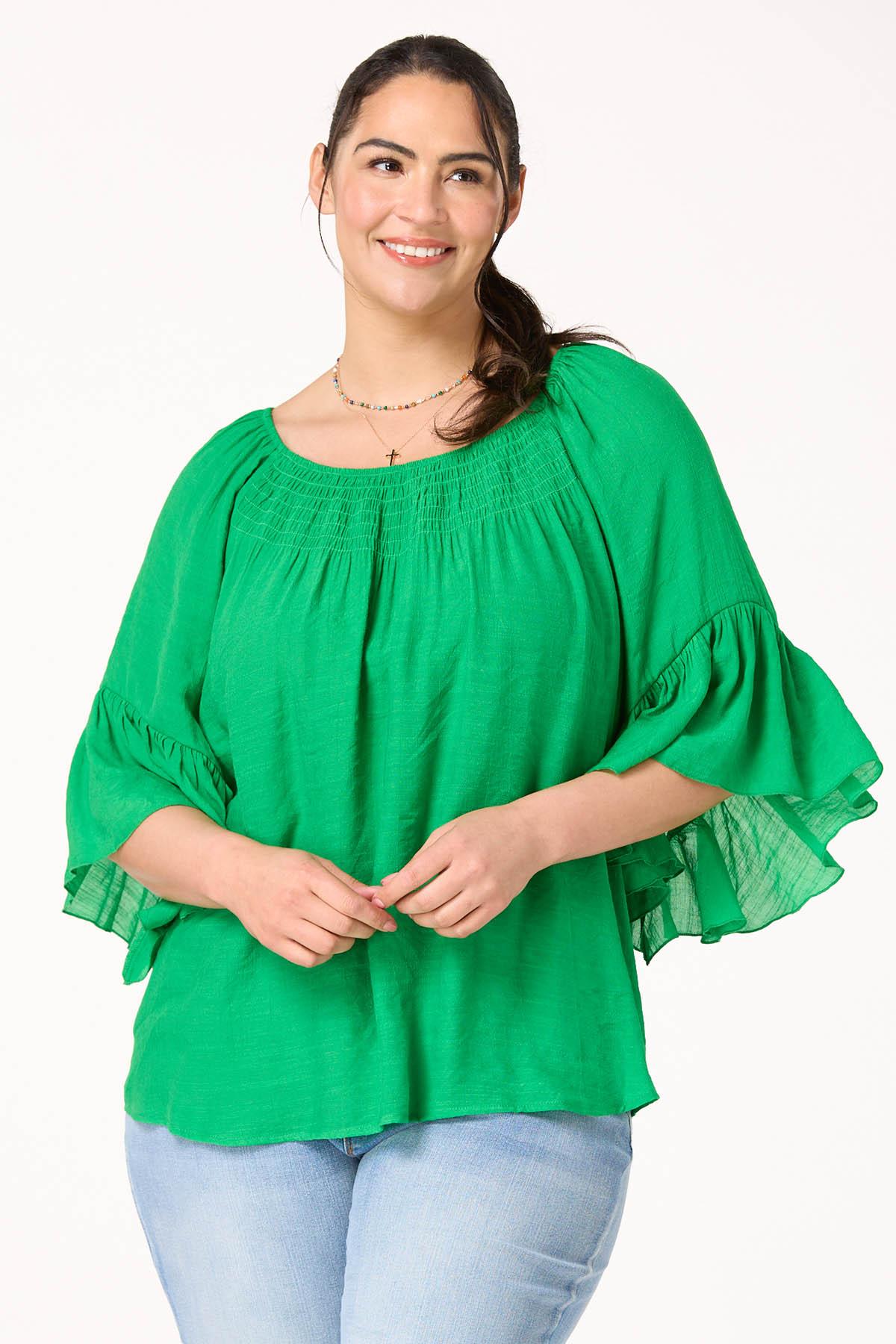  Cato Fashions | Cato Plus Size Solid Smock Neck Top