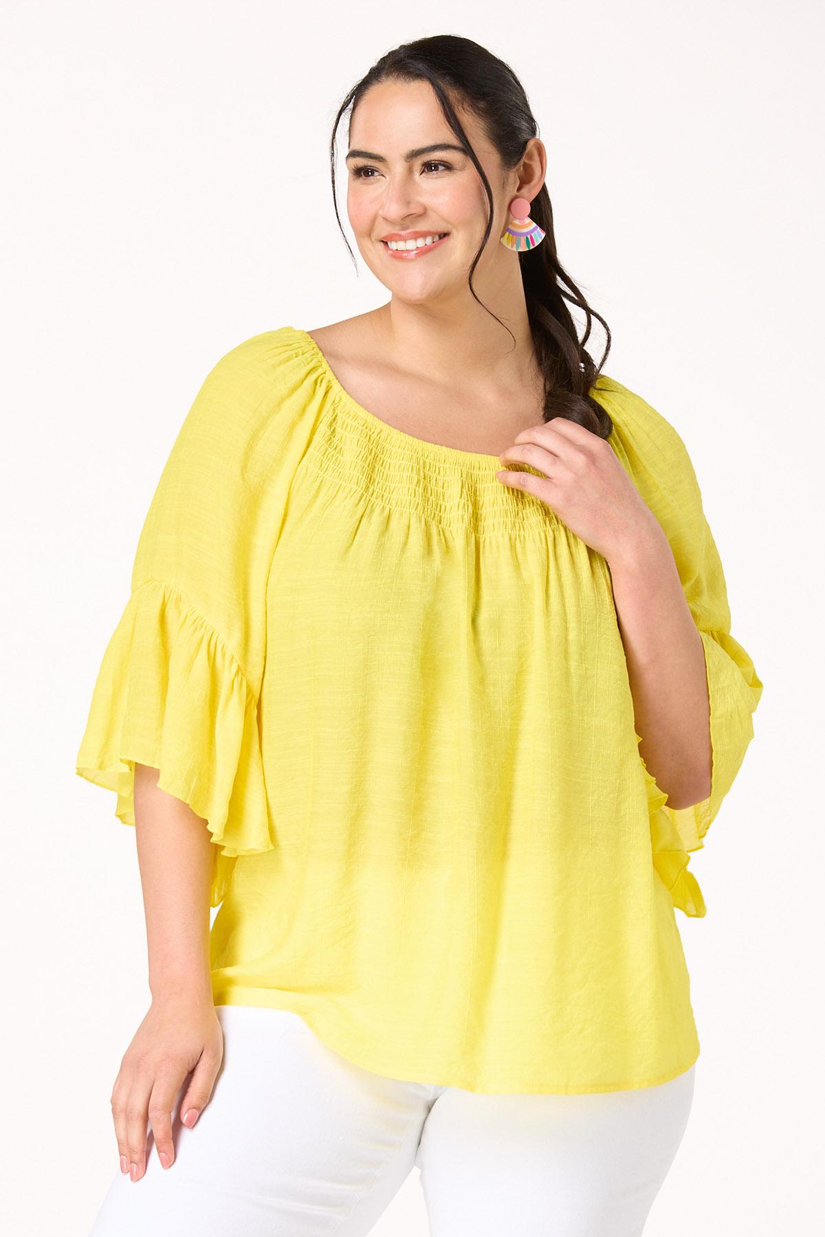  Cato Fashions | Cato Plus Size Solid Smock Neck Top